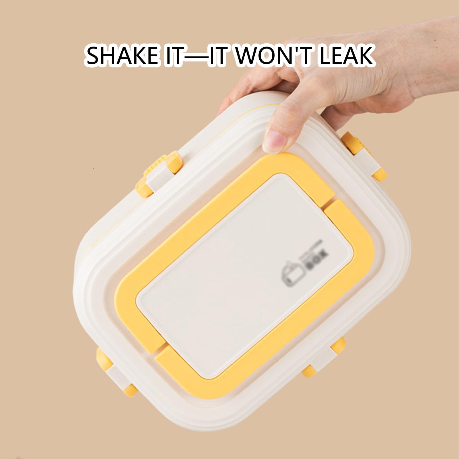 Fiambrera con Recipiente Interior de Acero Inoxidable 304 | Sin Necesidad de Añadir Agua,Fácil de Limpiar,a Prueba de Fugas,ideal for la Oficina(Beige,Single compartment)