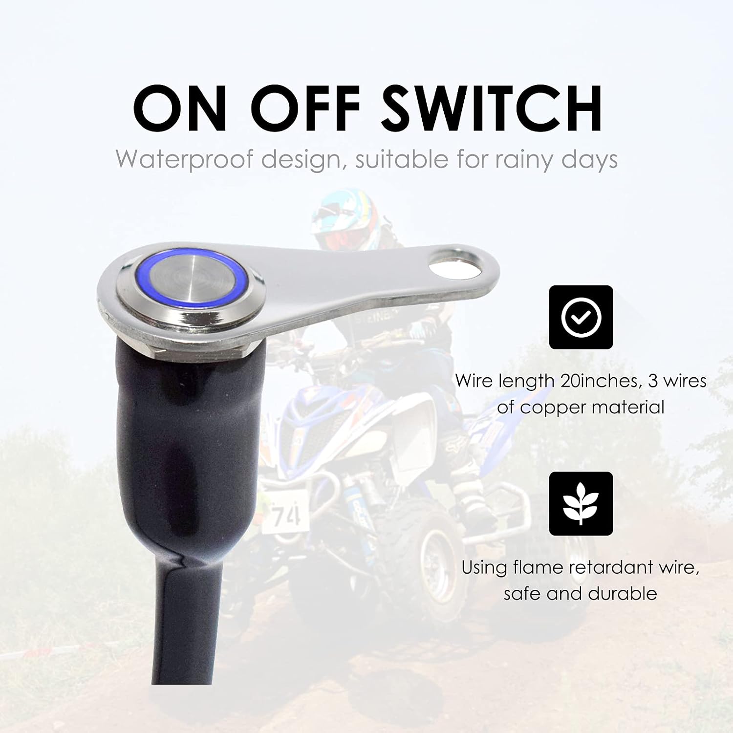 LED Motorcycle Switch ON-Off Headlight Fog Light Handlebar Adjustable Mount Waterproof Switches Button DC12V …