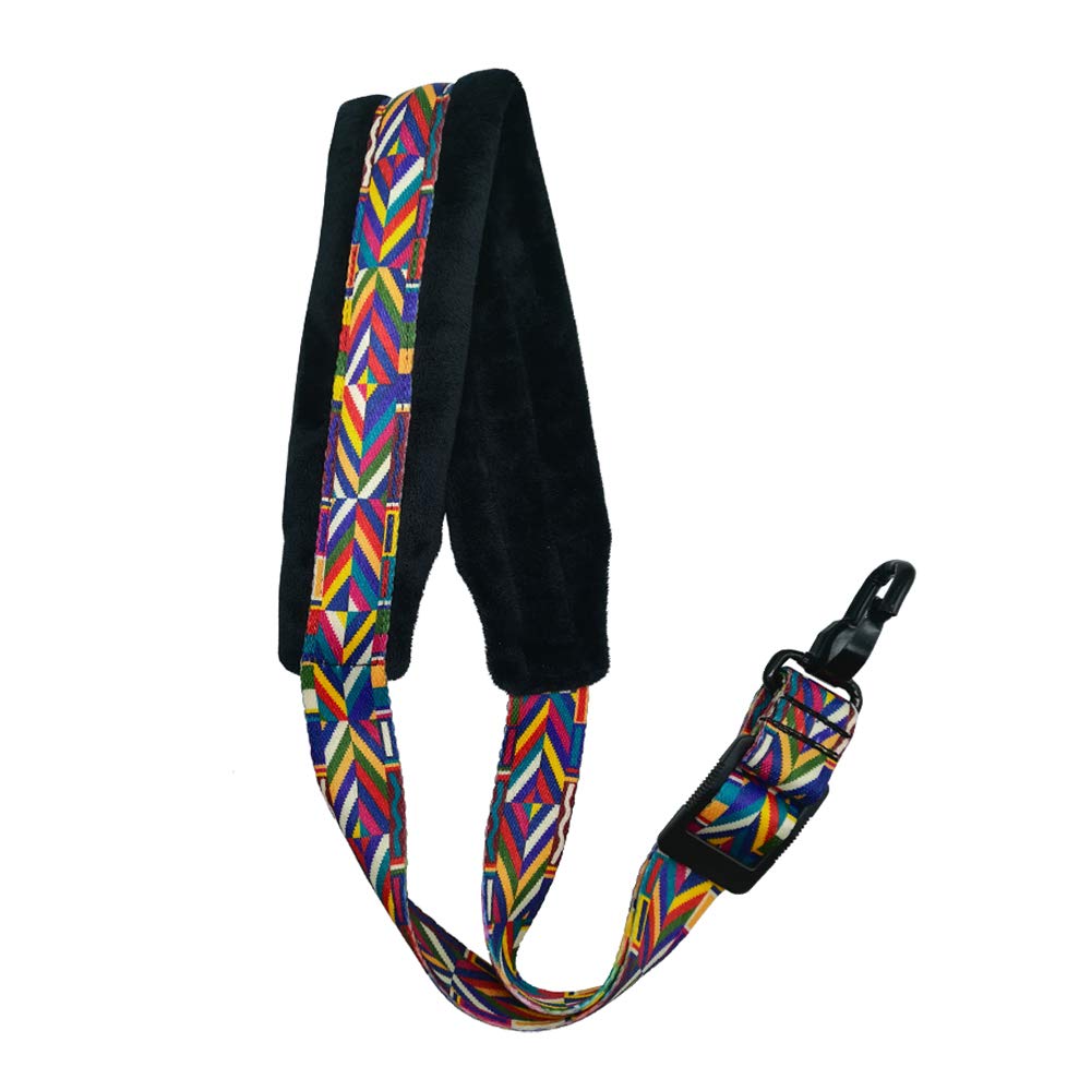 LONGTAI Saxophone Strap Rainbow Style Soft Padded Alto Tenor Bari Soprano Sax Neck Harness