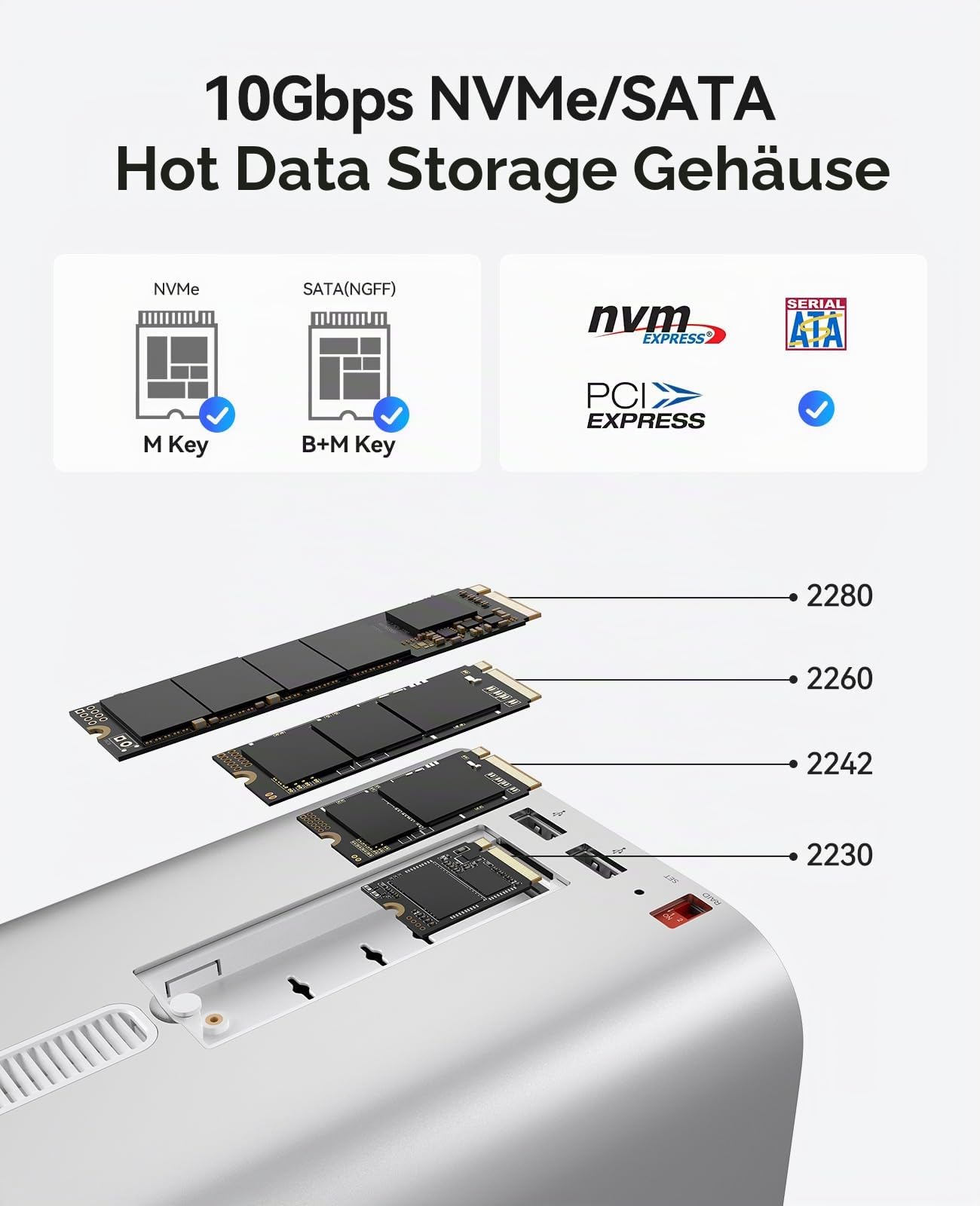 ORICO MiniTower Dual-Bay RAID Festplattengehäuse mit Docking Station
