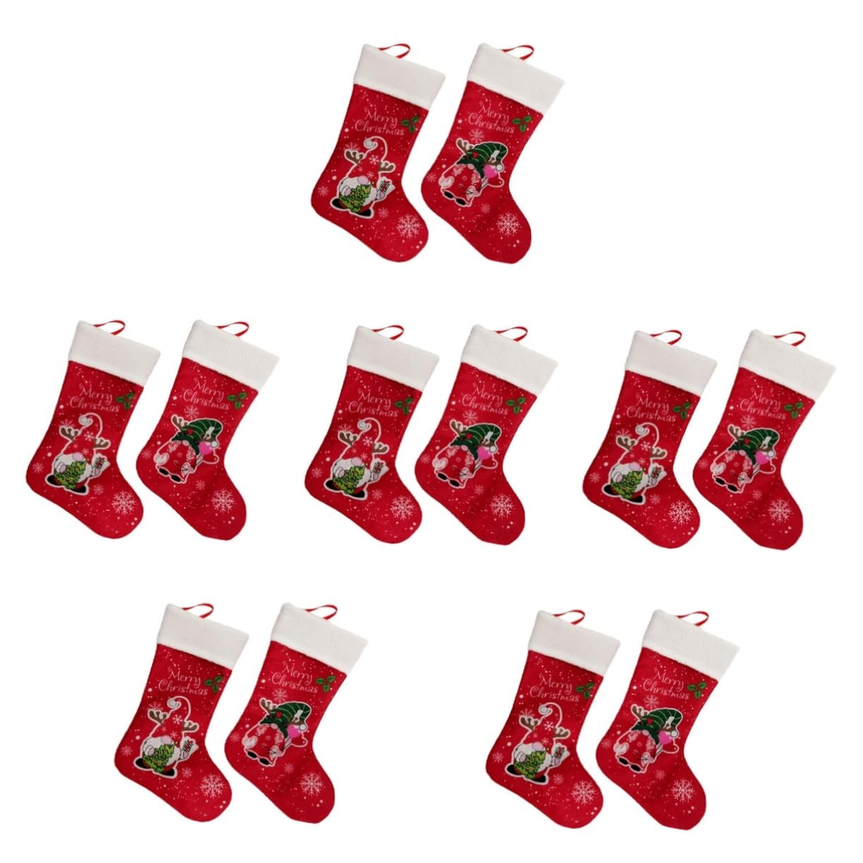 Cabilock 6 Set Sacchetto Calza Di Natale Peluche Decorazione Uomo Calza Natale Personalizzata Decorazioni Natalizie Per Albero Ciondolo Calzino Vecchio Senza Volto Rosso 2 Pezzi * 6