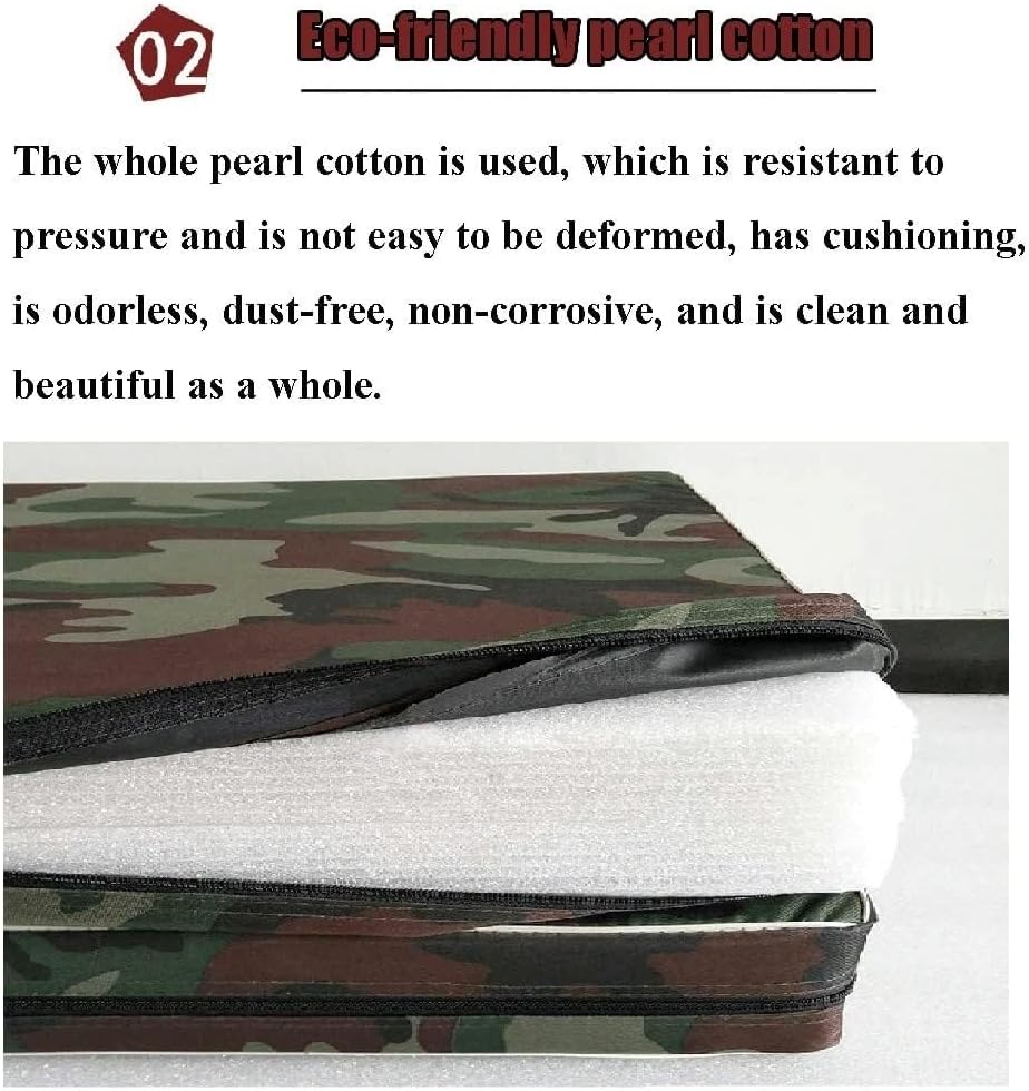 Tri-Fold Folding Camouflage Gymnastics Mat, Durable Oxford Cloth, Fitness Training Exercise Mat with Handles, 180x60cm