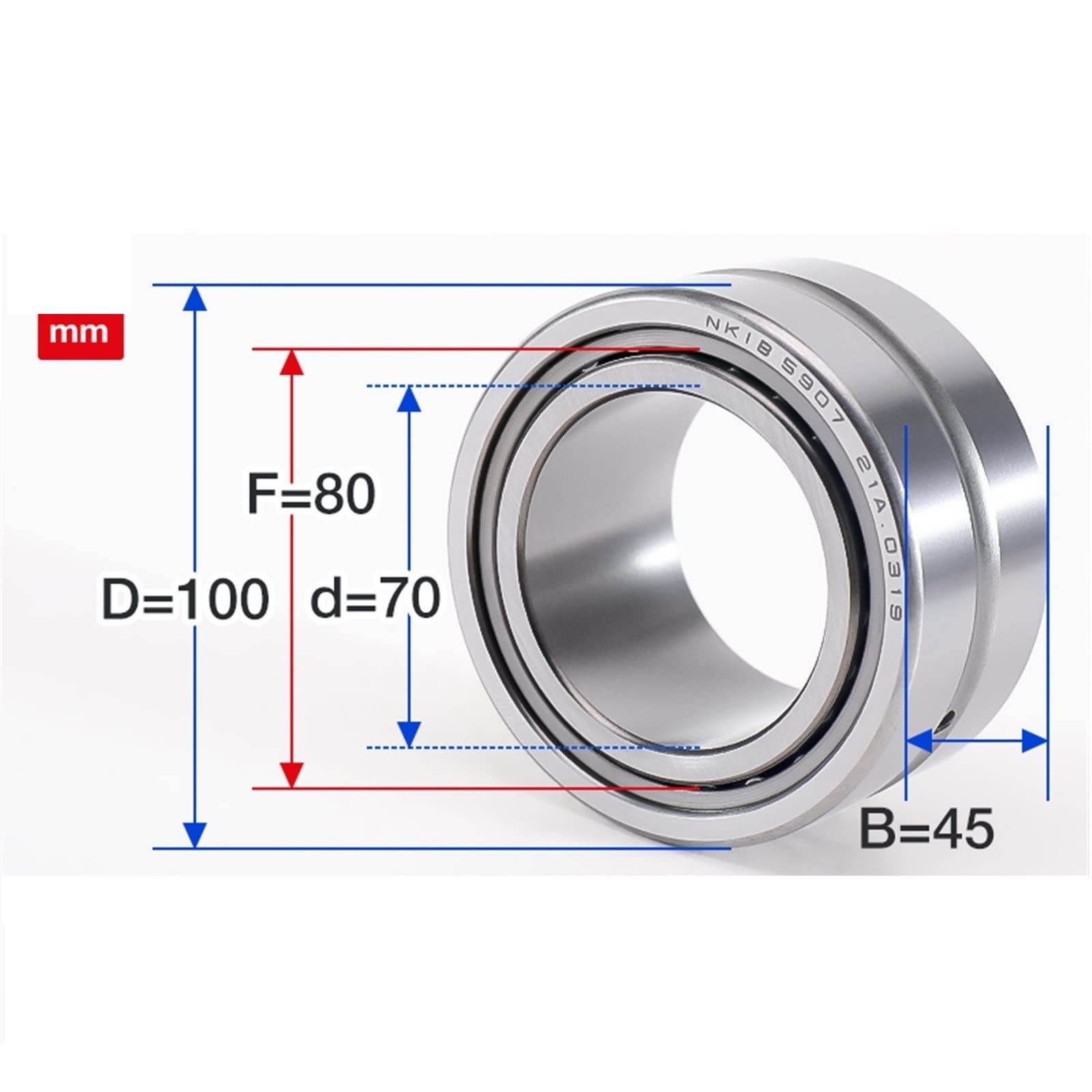 KOVNOVI Needle Roller Bearing NKIA5913 NKIA5914 NKIB5913 NKIB5914 Bearings (Color : NKIB5914 70x100x45mm, Size : 1pc)