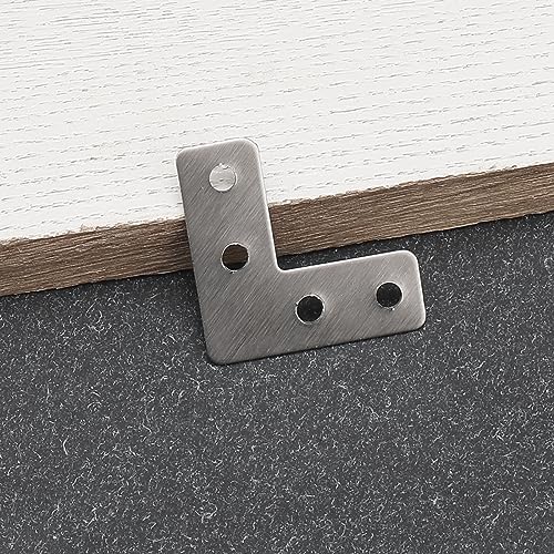 Unxuey Flat L Shaped Brackets, 20Pcs 40mm x 40mm/ 1.57 x 1.57inch Stainless Steel Corner Braces - Image 3