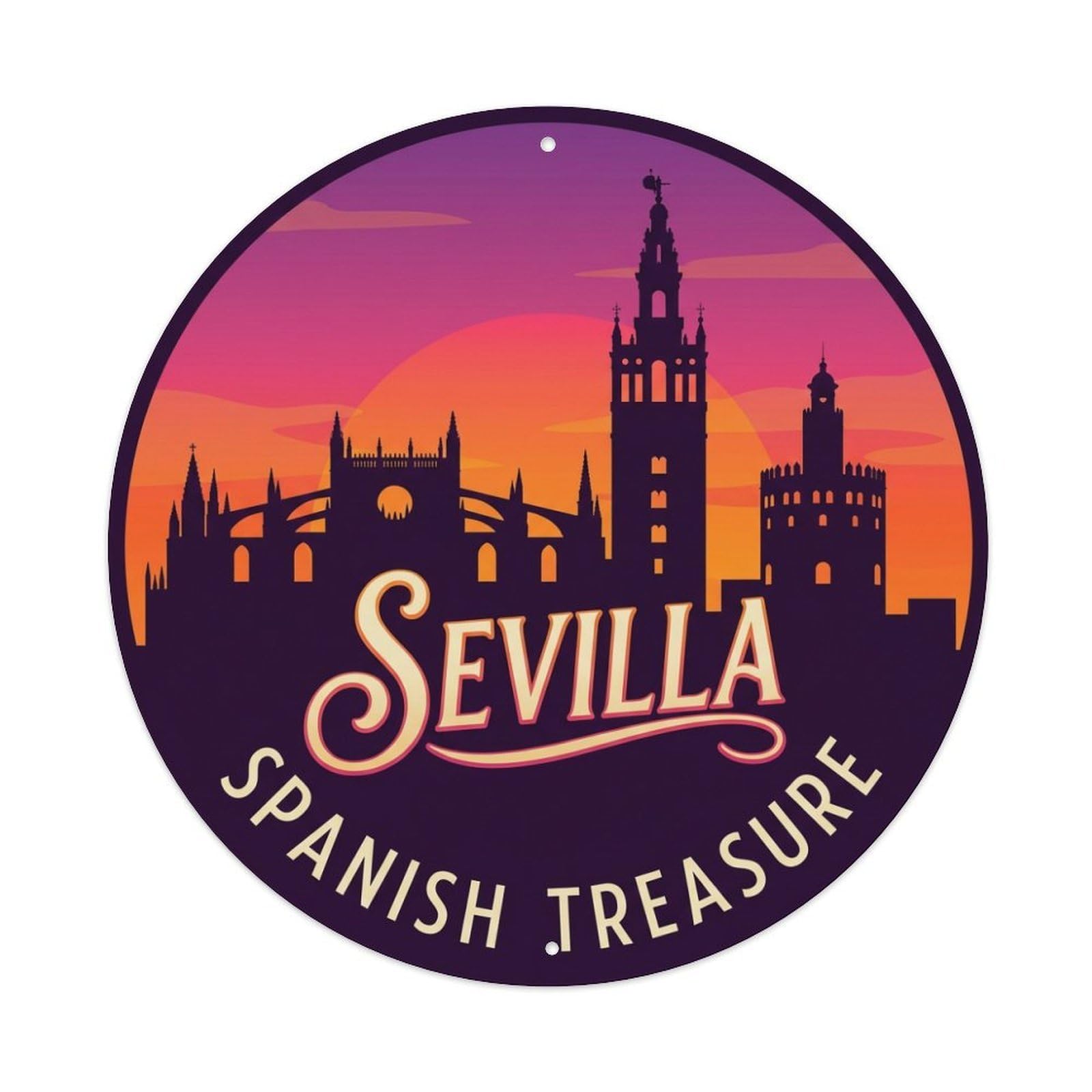 Metal Tin Sign Spain Seville Vintage Travel