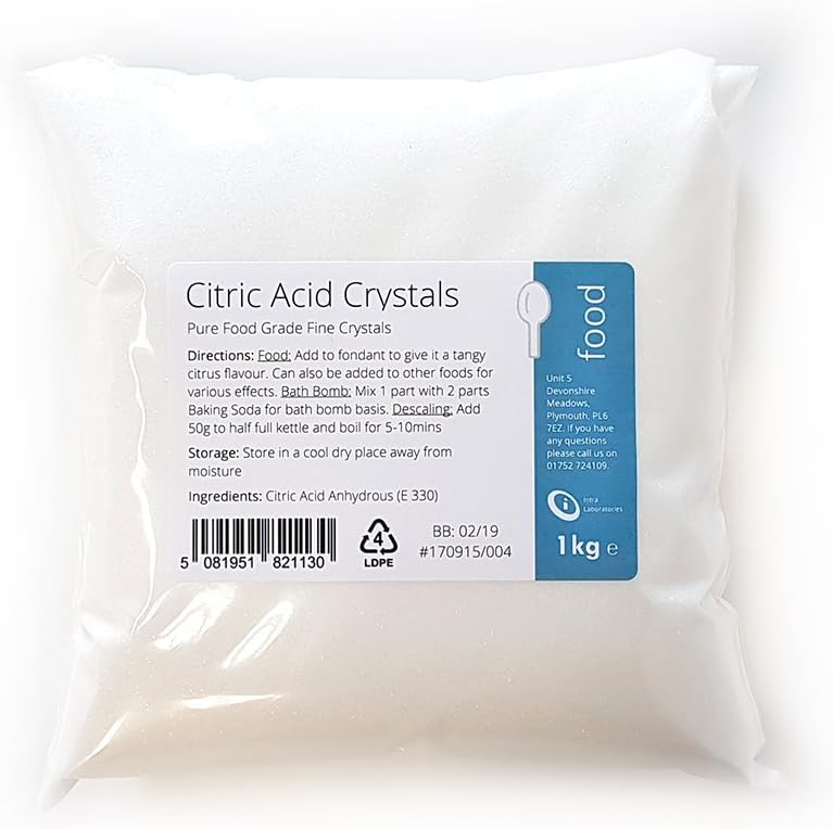 Citric Acid 1kg - 100% Pure Food Grade Fine Crystals