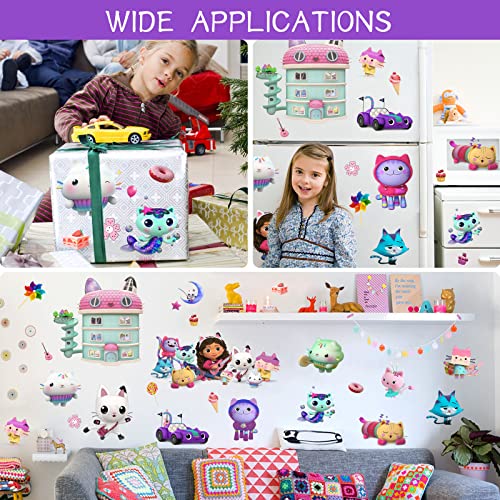 4 Sheets Cartoon Theme Wall Decals Waterproof Removable Peel And Stick Wall Decoration Stickers Ideal For Toddlers Kids Bedroom Living Room Nursery Playroom Wall Decor #TOP4