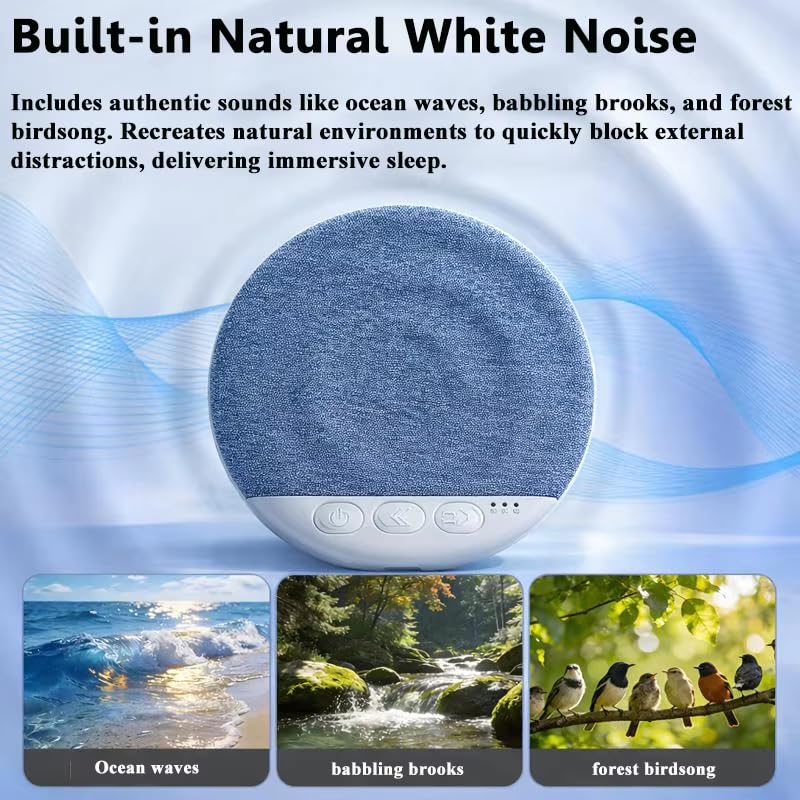 Image of Under Pillow Speaker for Sleeping, Mini Bone Conduction Bluetooth Sleep Aid, Stereo Bass, Volume Control, TF Card Support, Plastic, Battery Powered (Blue)