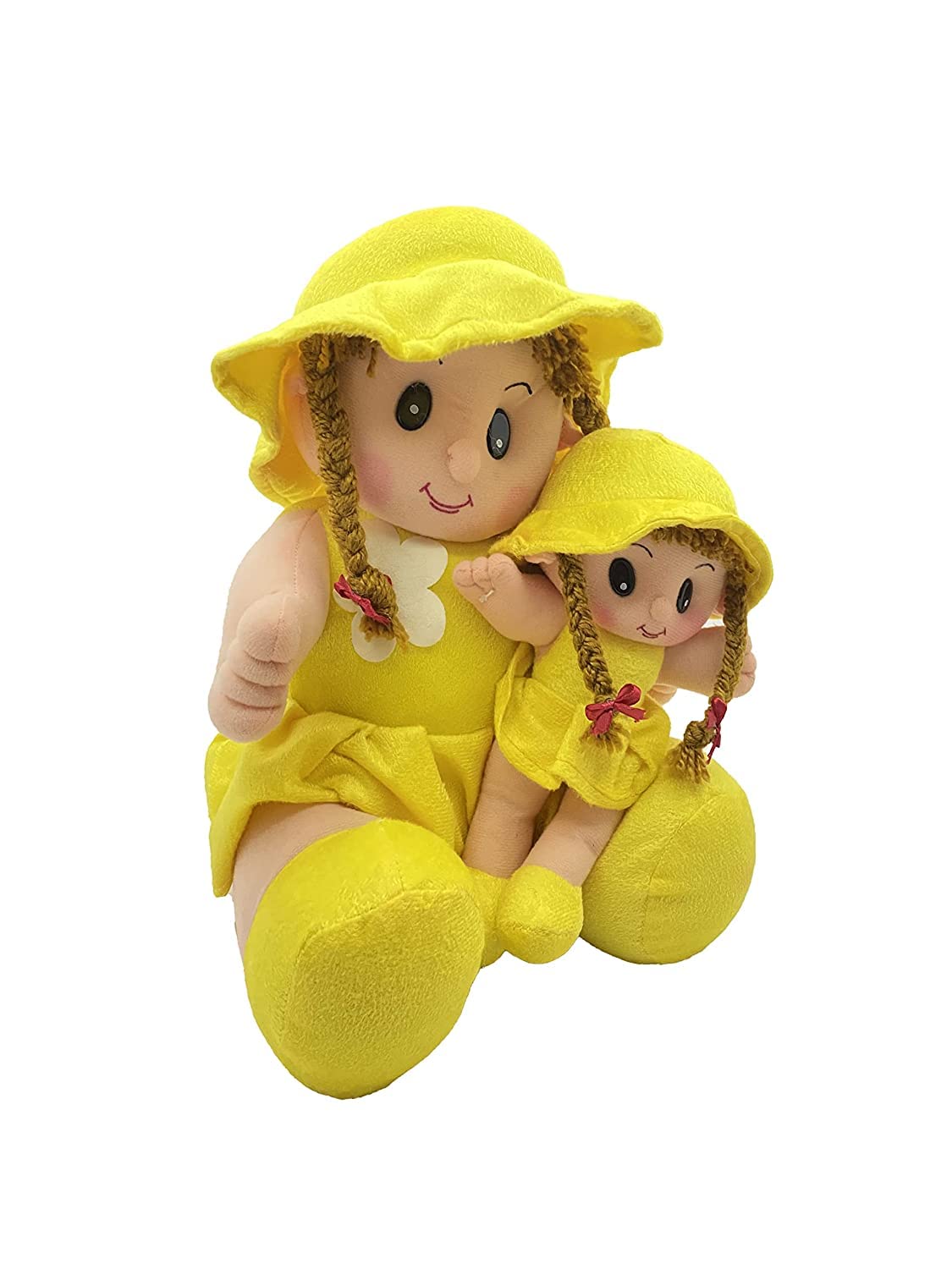 Jankees Soft Mother Daughter Doll with Non-Toxic Fabric Polyfill, Washable, Fine Stitching Safe for Kids | 15inch (Yellow) (B0BQKQYL8R) Amazon Price History, Amazon Price Tracker