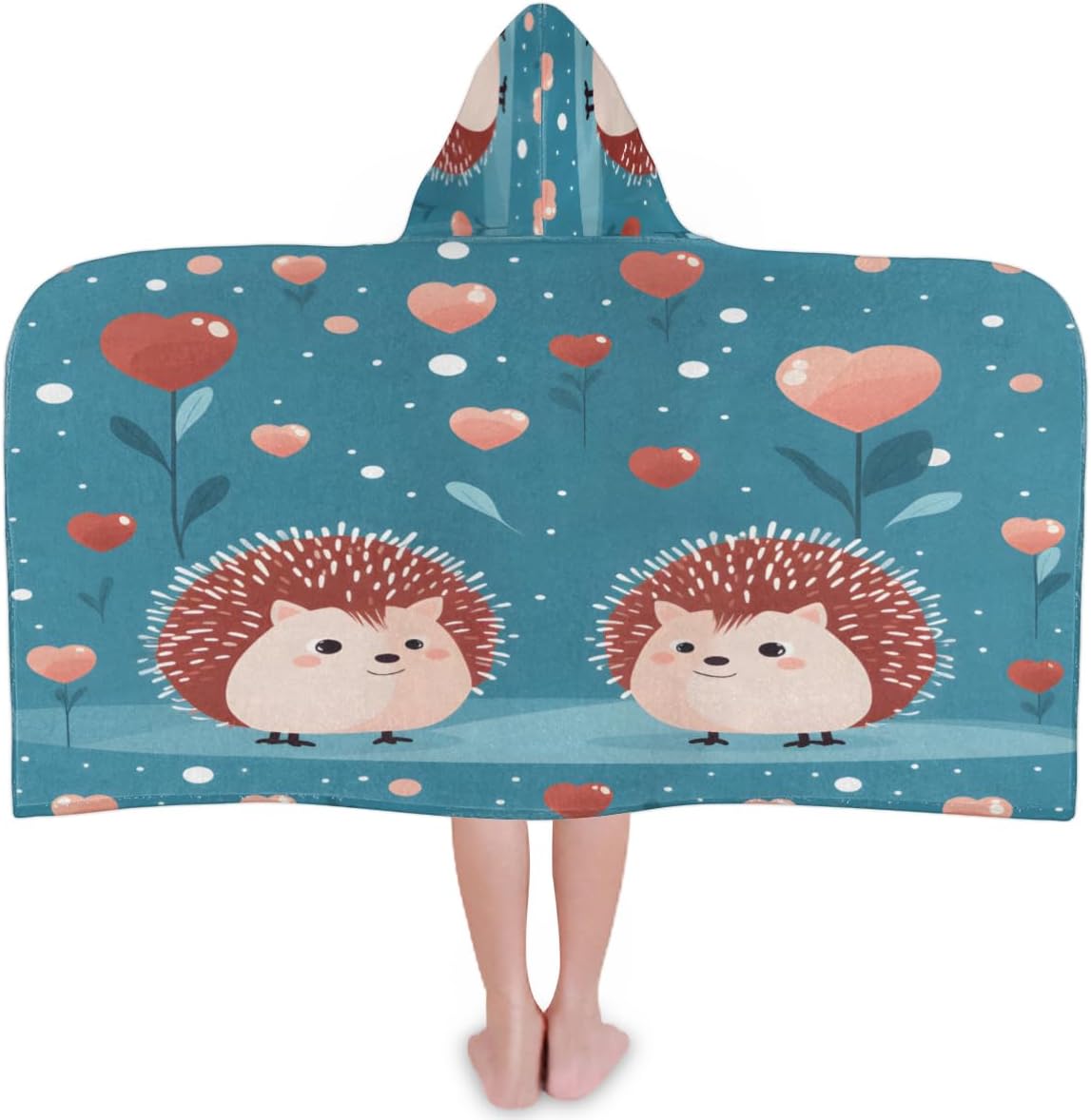 Pardick Kids Bath Towel Cute Hedgehogs Beach Towel with Hood Pool Cover Up for Girls Boys Soft Absorbent Hooded Bath Towel Toddler Towels for Beach, Pool