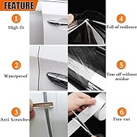 Vista 2 de MYFAMIREA Tira autoadhesiva invisible anticolisión para puerta de automóvil, resistente a los arañazos, ajuste transparente para la mayoría