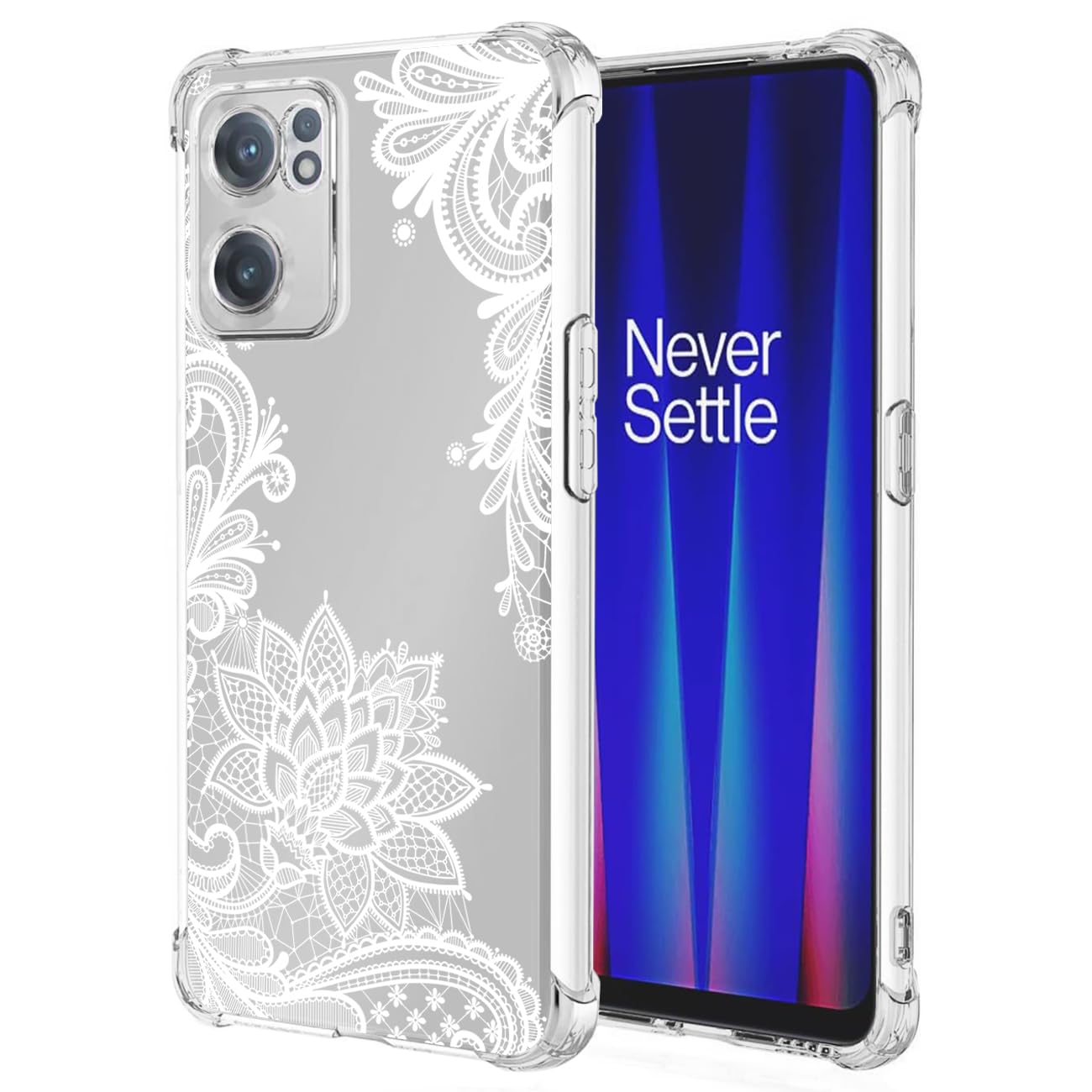 – Phone Case for OnePlus Nord CE 2 5G Case IV2201 Cases girls women, Slim Shockproof Clear Floral Pattern Flexible TPU Protective Cover for OnePlus Nord CE 2 5G Mandala