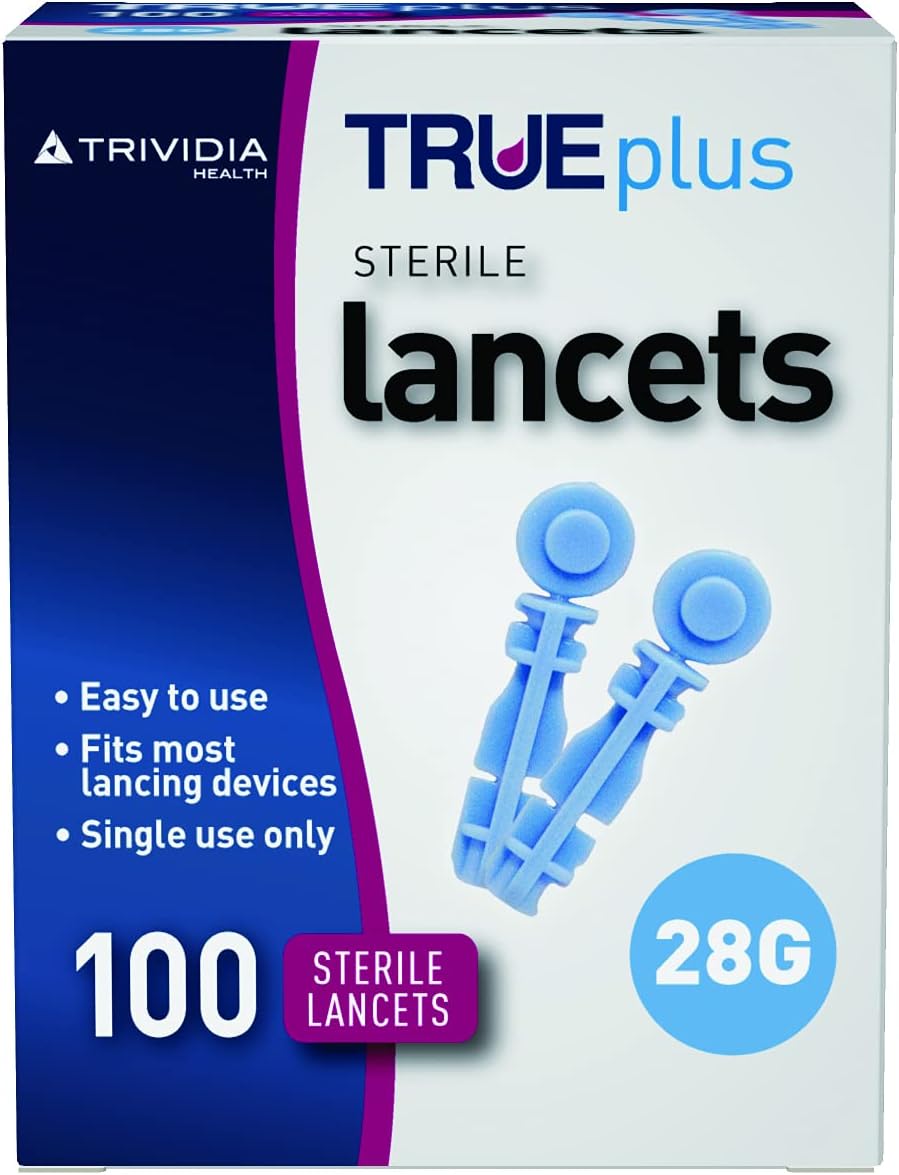 Single-Use Sterile Lancets 28 Gauge 100-Pieces, Colourless
