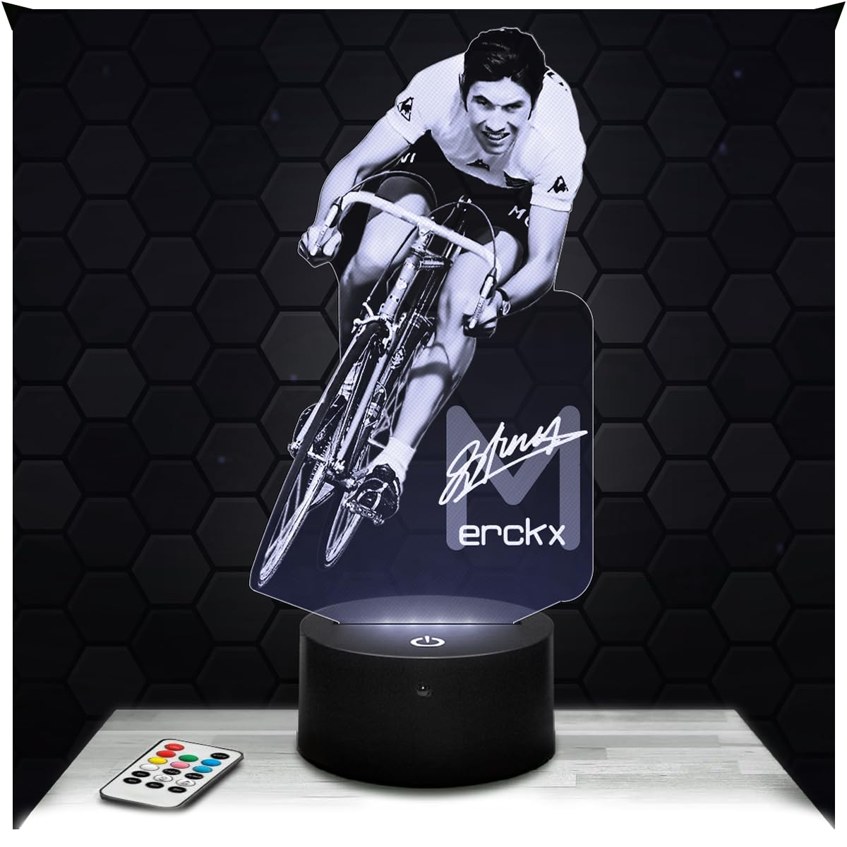 Lampephoto.fr - Eddy Merckx Cycling 3D Lamp Night Light Decoration Bike Cyclist. Gift Idea for Men Eddy M Cycling Adult Night Light Room Decor, Original Christmas Gift Idea for Men, Gifts