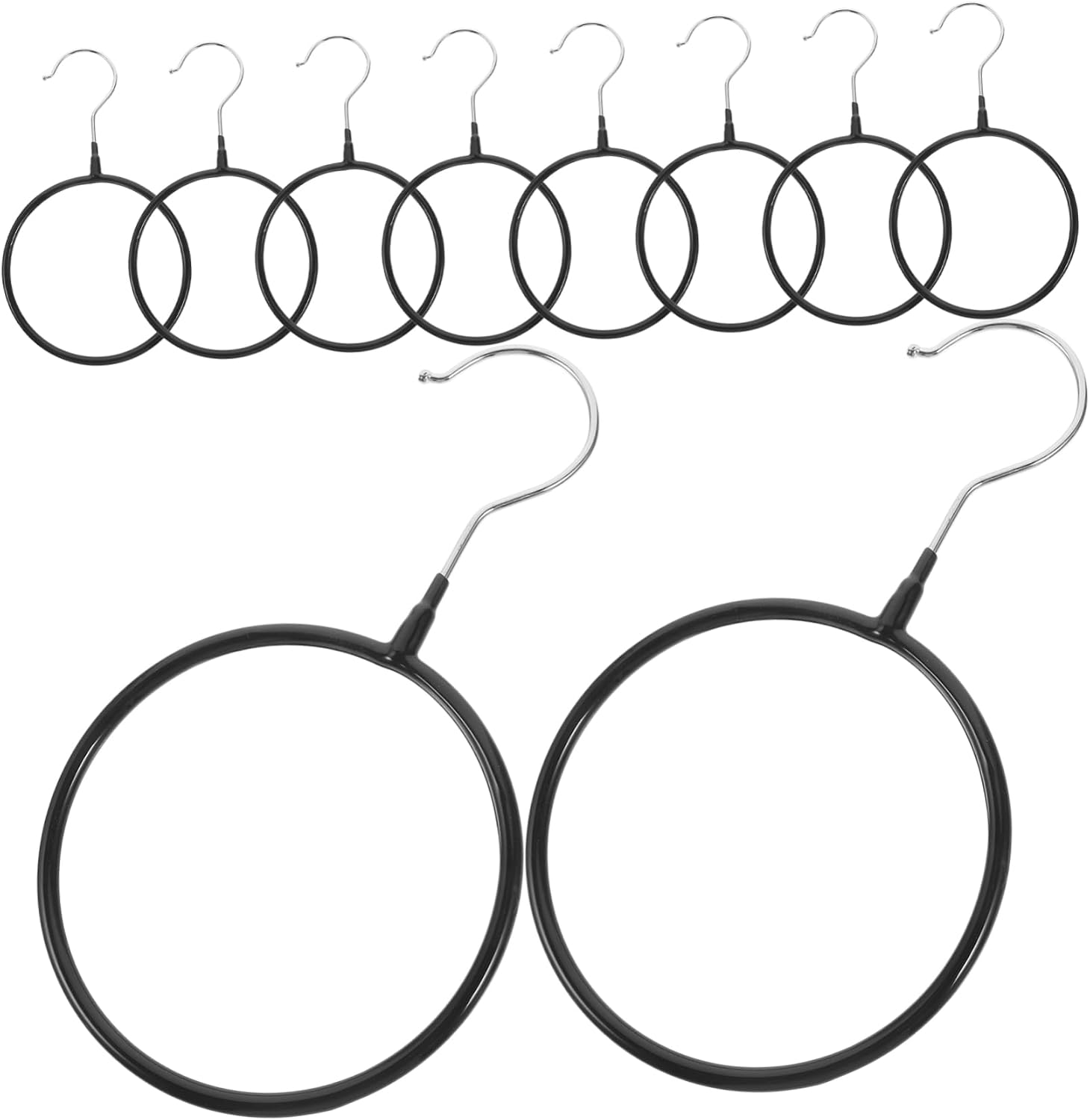 10pcs Slip Scarf Hanger Organizer for Shawls Scarf Display Rack Closet Tie Belt Organizer Black