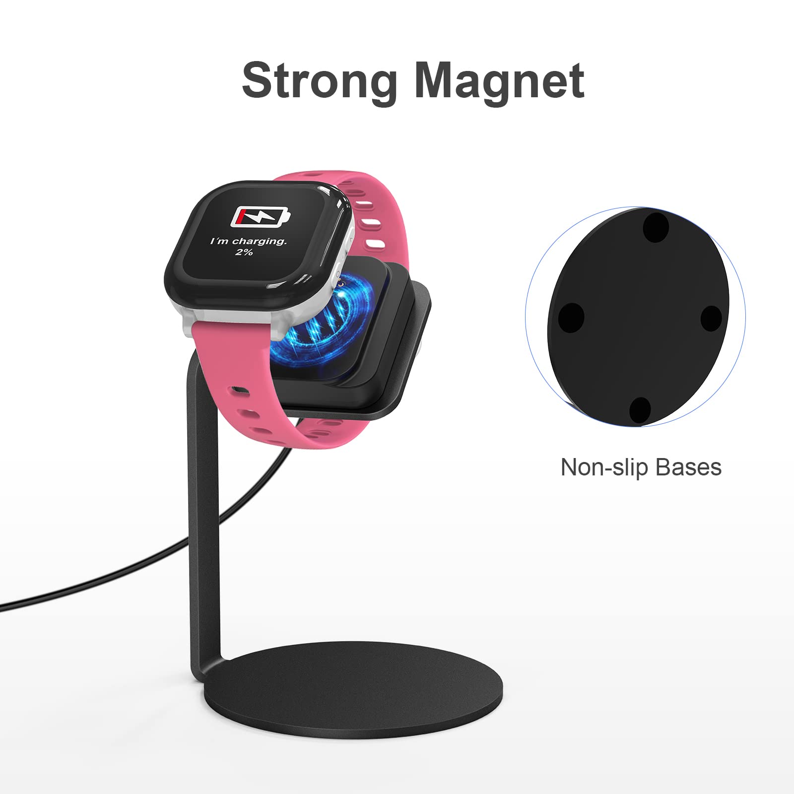 Stazione di ricarica compatibile con caricabatterie Gizmo Watch 2, dock di ricarica magnetico GEORDGY con cavo USB da 1 m, supporto per caricabatterie per smartwatch Gizmo Watch 1/2