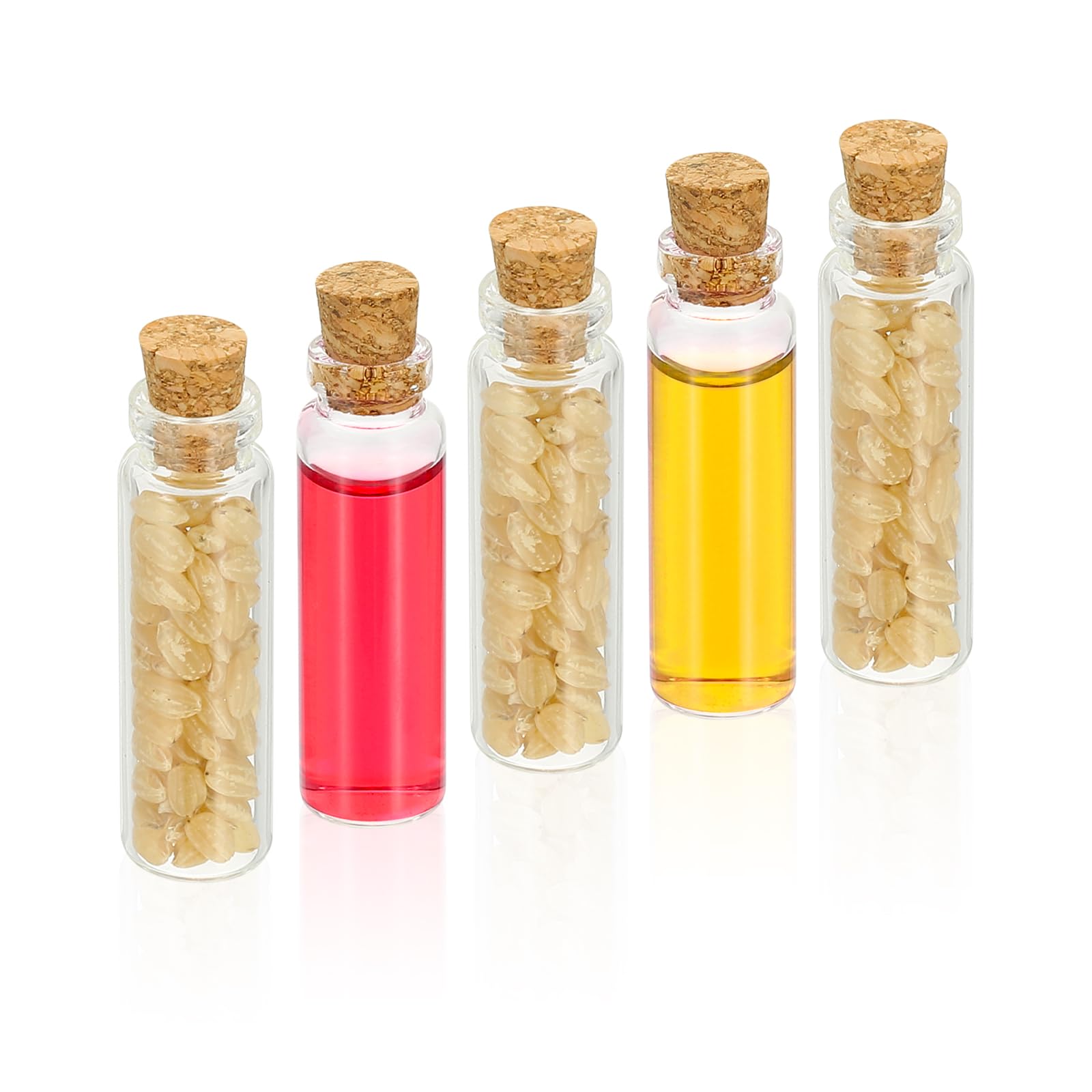 PATIKIL 3ml Piccole Bottiglie di Vetro Vial, 20Pcs Mini Bottiglie Trasparenti Vetro Barattoli Vuoti con Tappi di Sugo Piccoli Contenitori Vial per Polvere Crema Artigianato