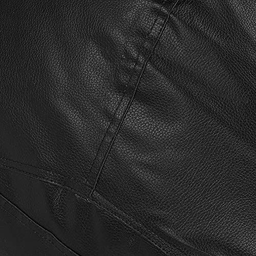 Image of Leather Bean Bag Without Beans | Leatherette Bean Bag Cover for Indoor Living Room Gamer (Black)