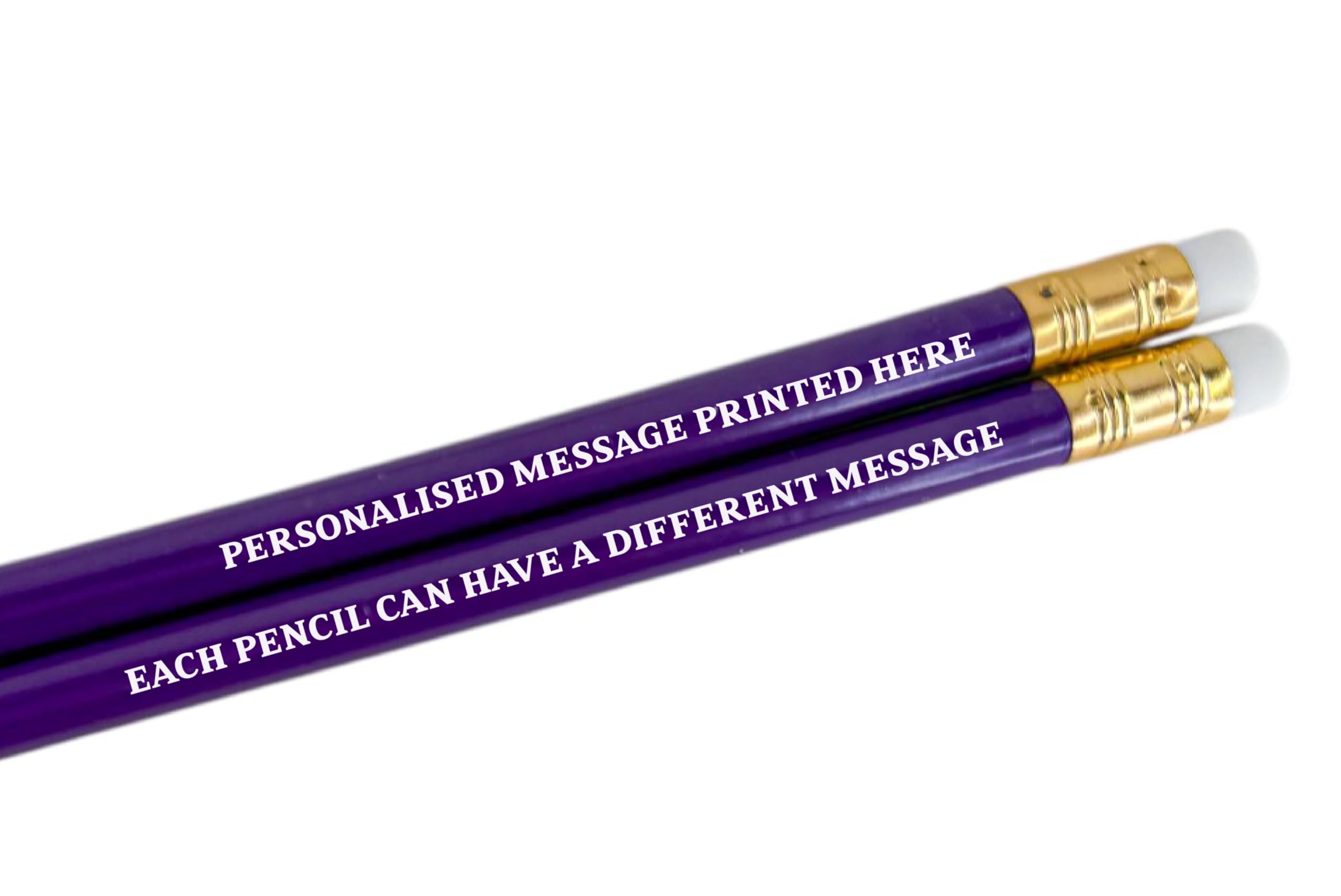 Personalised Pencils - Choice of Colours and Quantities (Purple, 2 Pencils)