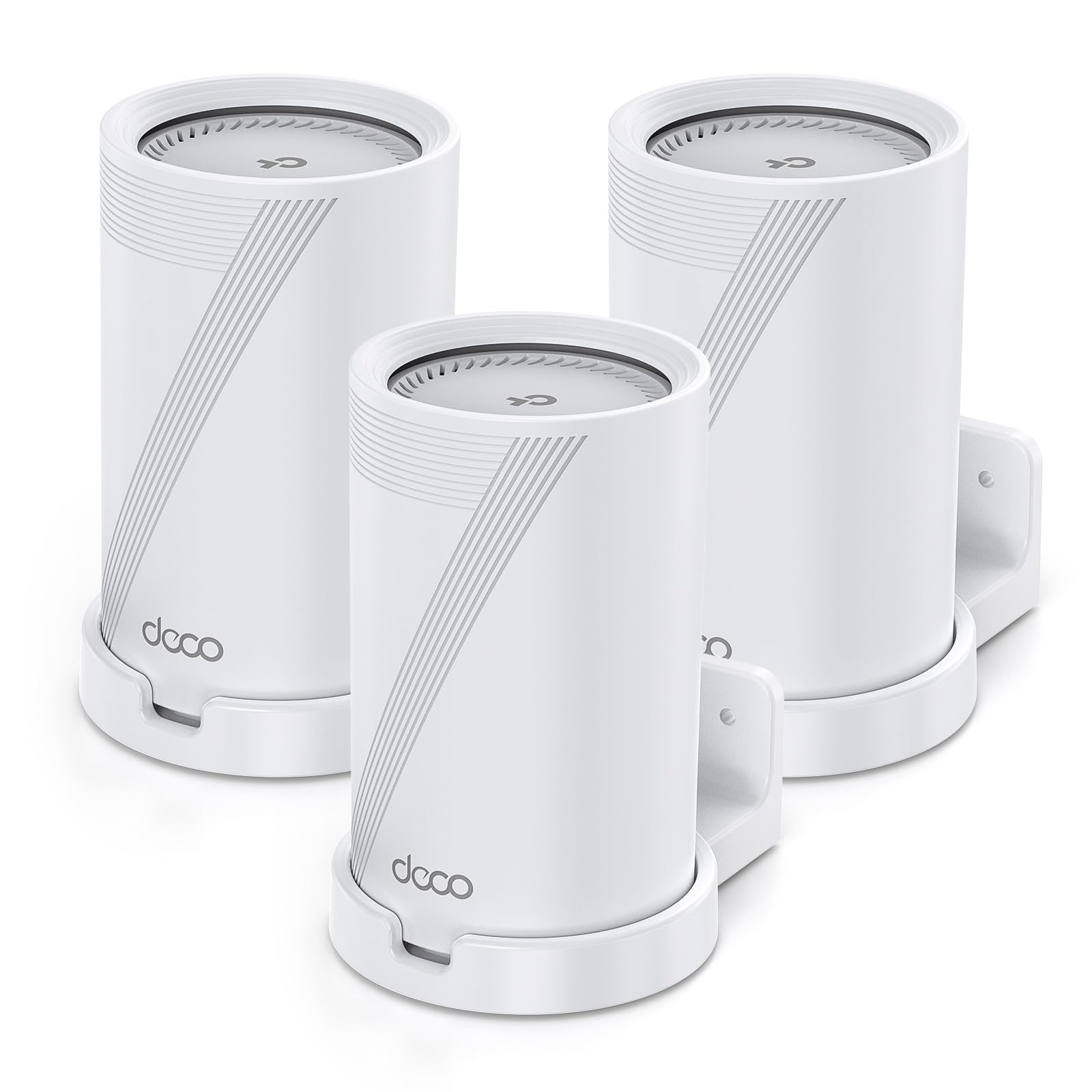XLTTYWL® Uchwyt Ścienny do TP-Link Deco WiFi 7 & 6E (2 Sztuki) | Dla Deco BE63/BE65/BE67/BE68/BE10000/BE11000/BE9300/BE14000, Wytrzymały ABS+PC. Bezpieczny i stylowy design do domu/biura
