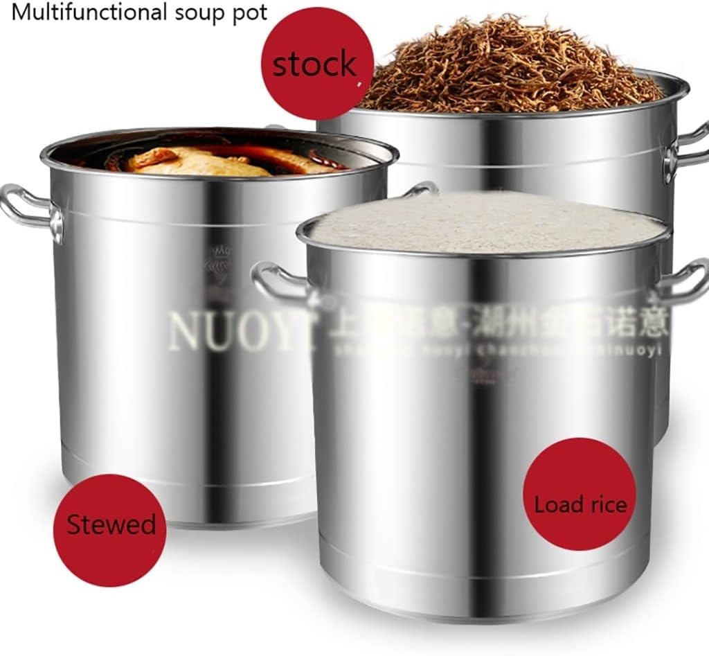 Stock Pot, Commercial/Household Thick Stainless Steel Deep Soup Pot with Lid for Gas Stove/induction Cooker (12-80L) (Size : 60L)