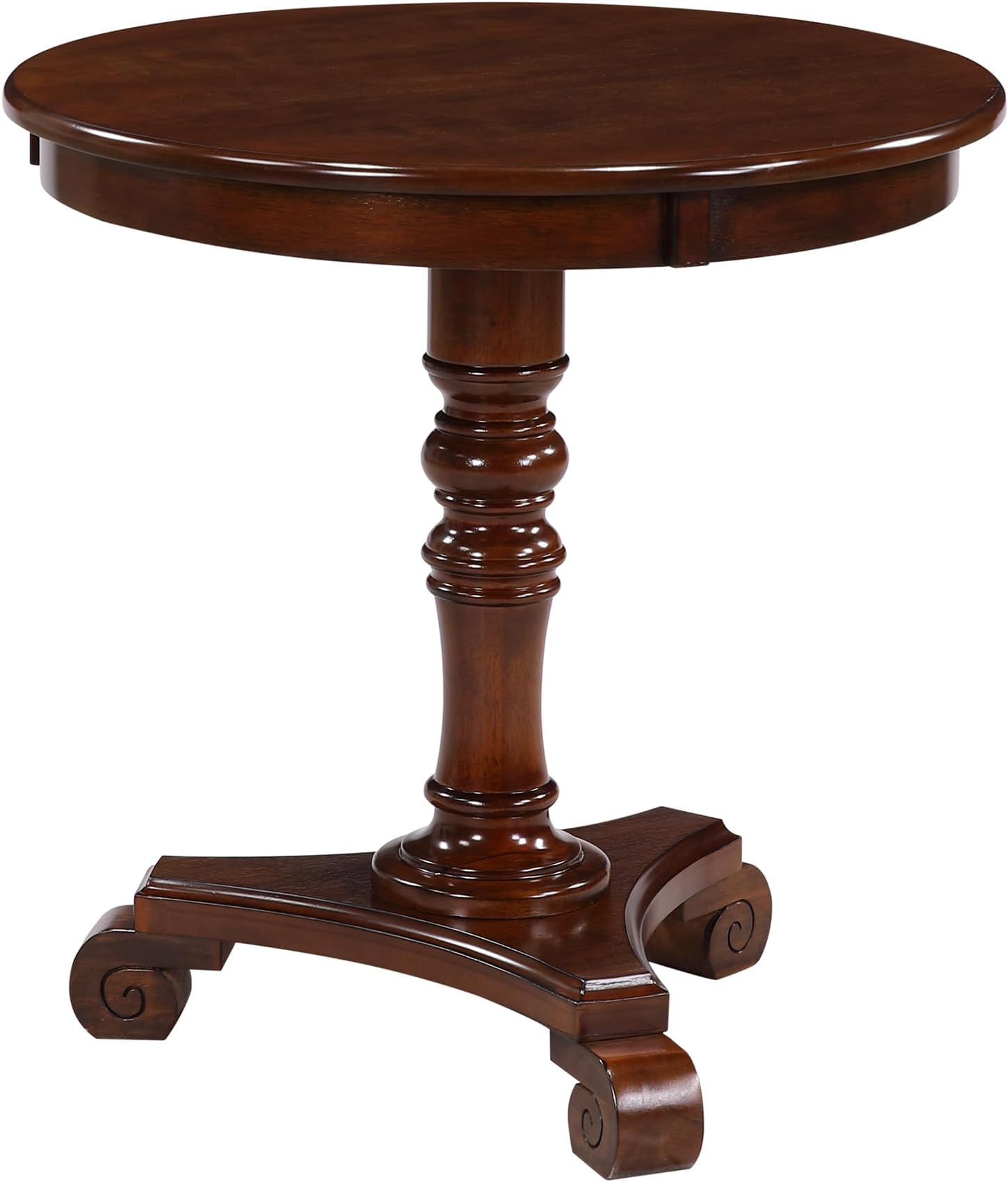 Classic Accents Talbot Spindle End Table 25.5" - Traditional Sculpted Turned Solid Wood End Table, Round Classic Display Side Table, Elegant Accent Pedestal Table, Espresso