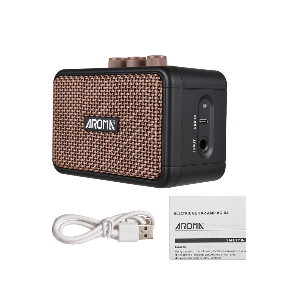 Domary Altoparlante per Chitarra Elettrica da 5 W Amplificatore Portatile Clean Overdrive 2 Effetti Sonori con Batteria Ricaricabile di Tipo C per Esercitazioni Domestiche Performance