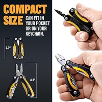 Vista 4 de Mini Multiherramienta de Bolsillo 12 en 1 con Cuchillo y Alicates - Mejor Accesorio de Utilidad Todo en Uno Multiusos para Hombres y Mujeres - Mejor