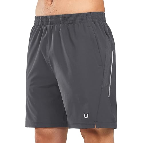 NORTHYARD Men's Athletic Running Workout Shorts 7" Quick Dry Lightweight Sports Basketball Gym Shorts with 3 Zipper Pockets
