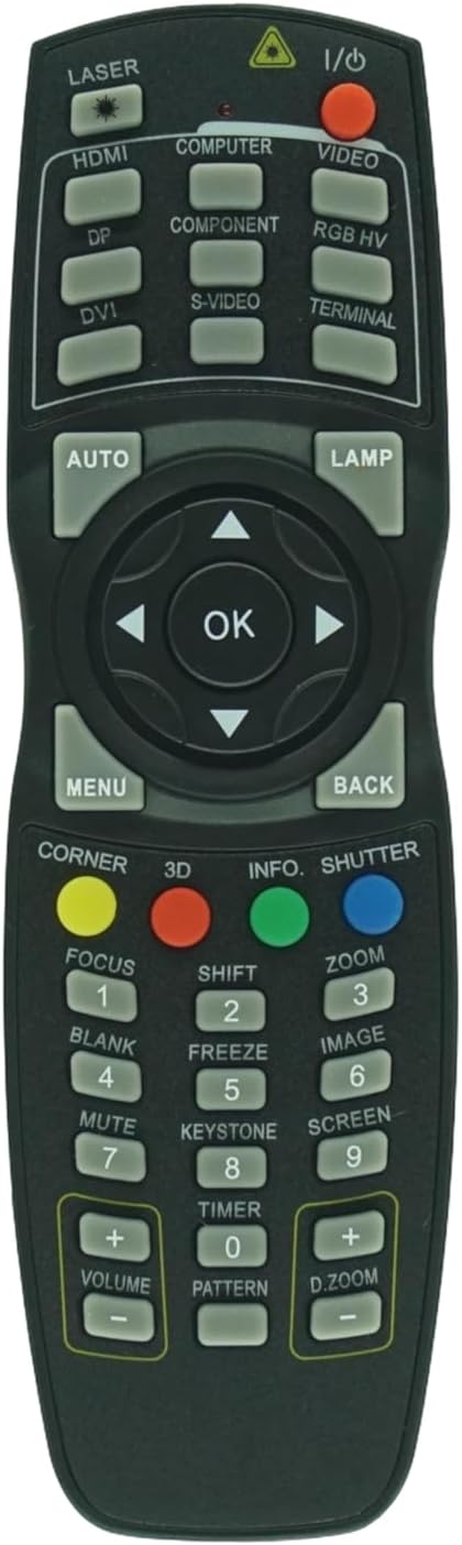 HCDZ Replacement Remote Control for Ask Proxima E3000 Series DLP Multi-Media Projector, E3855-A E3815 E3715W E3715W-A E3755 E3655W E3735W