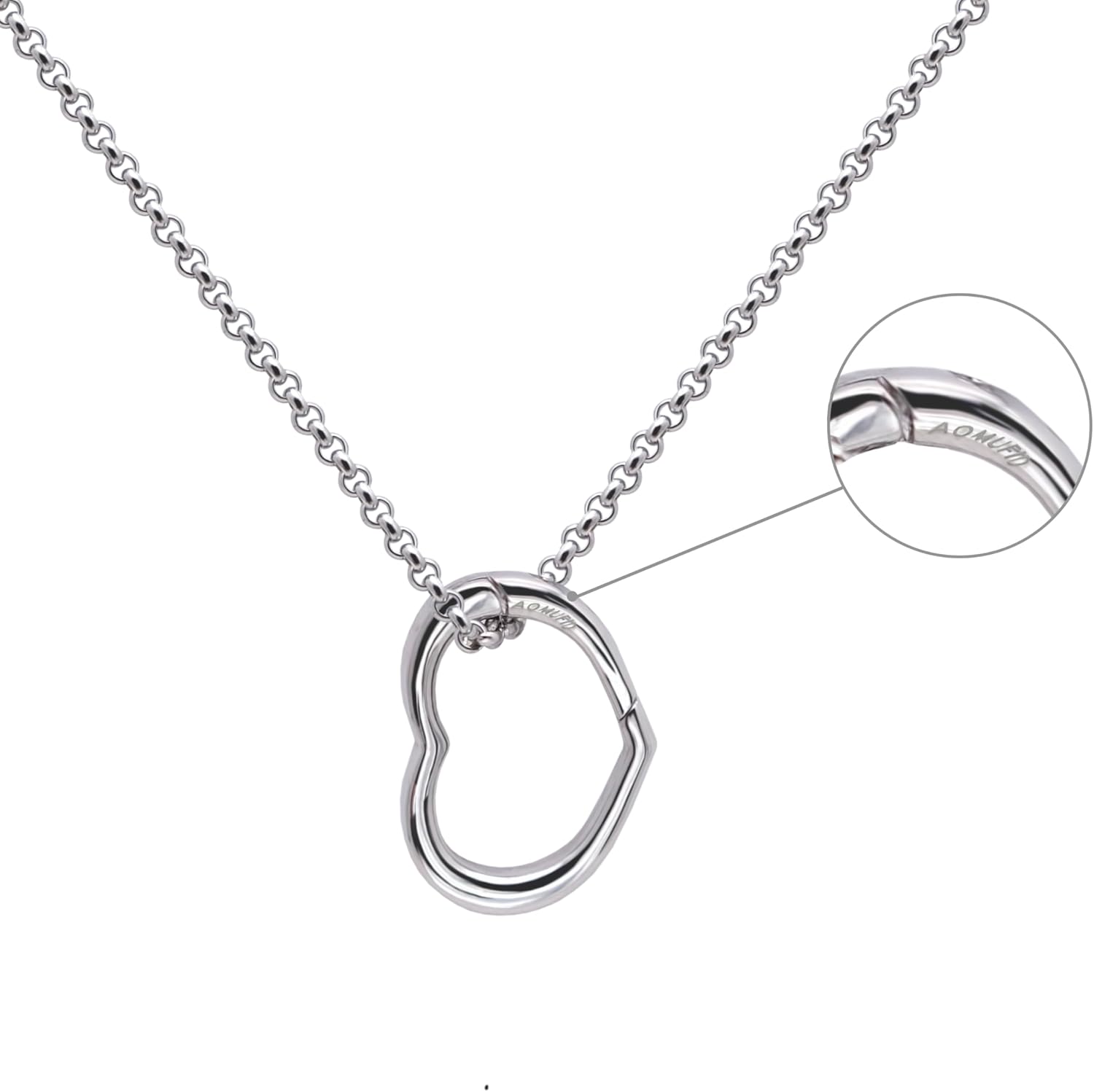 Adjustable Ring Holder Necklaces for Mom, Cute Heart Stainless Steel Wedding Engagement Ring Chain for Women Men - Image 9