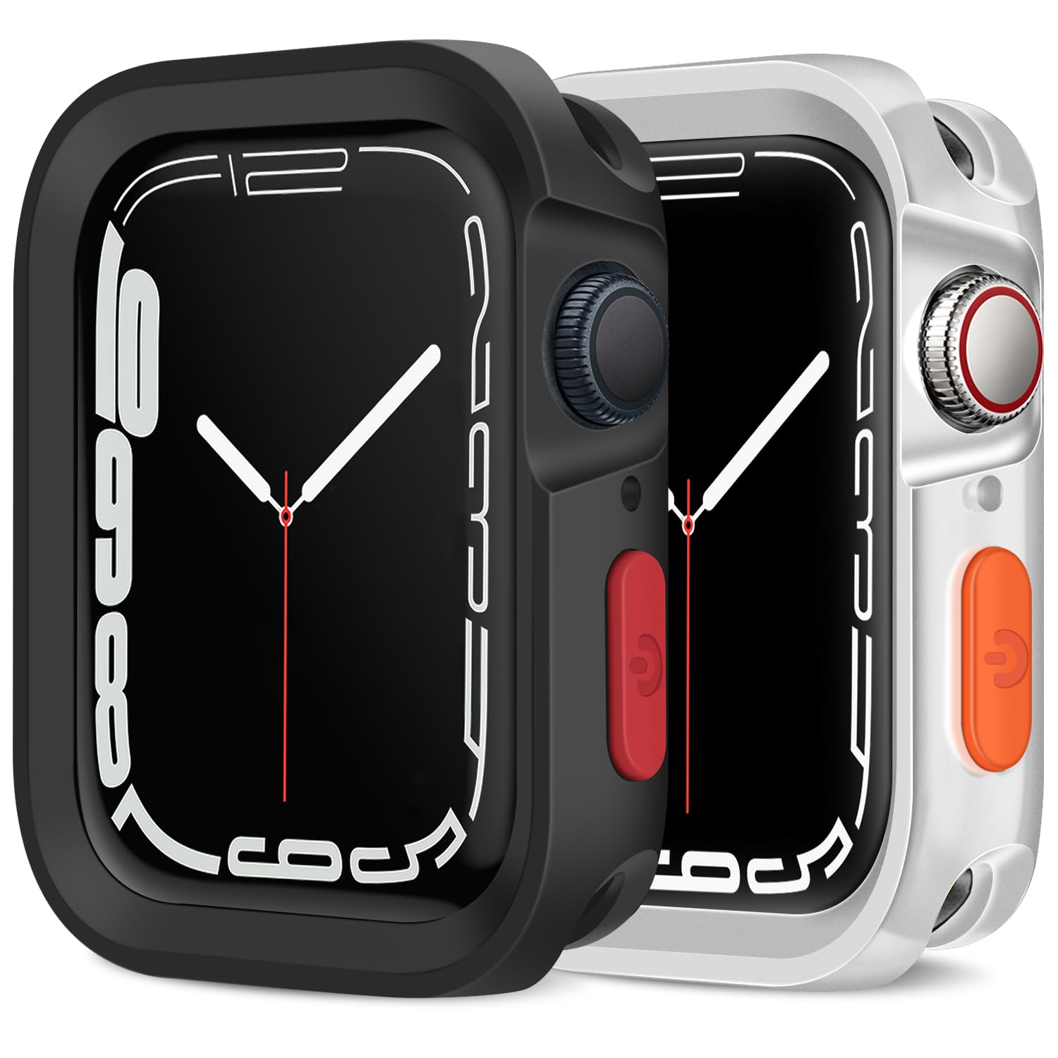 Amizee 2 Pack Rugged Case Compatible with Apple Watch Case Series 9/8/7 41mm SE 3/2/1 Series 6/5/4 40mm, Soft TPU Shockproof Bumper Drop Proof