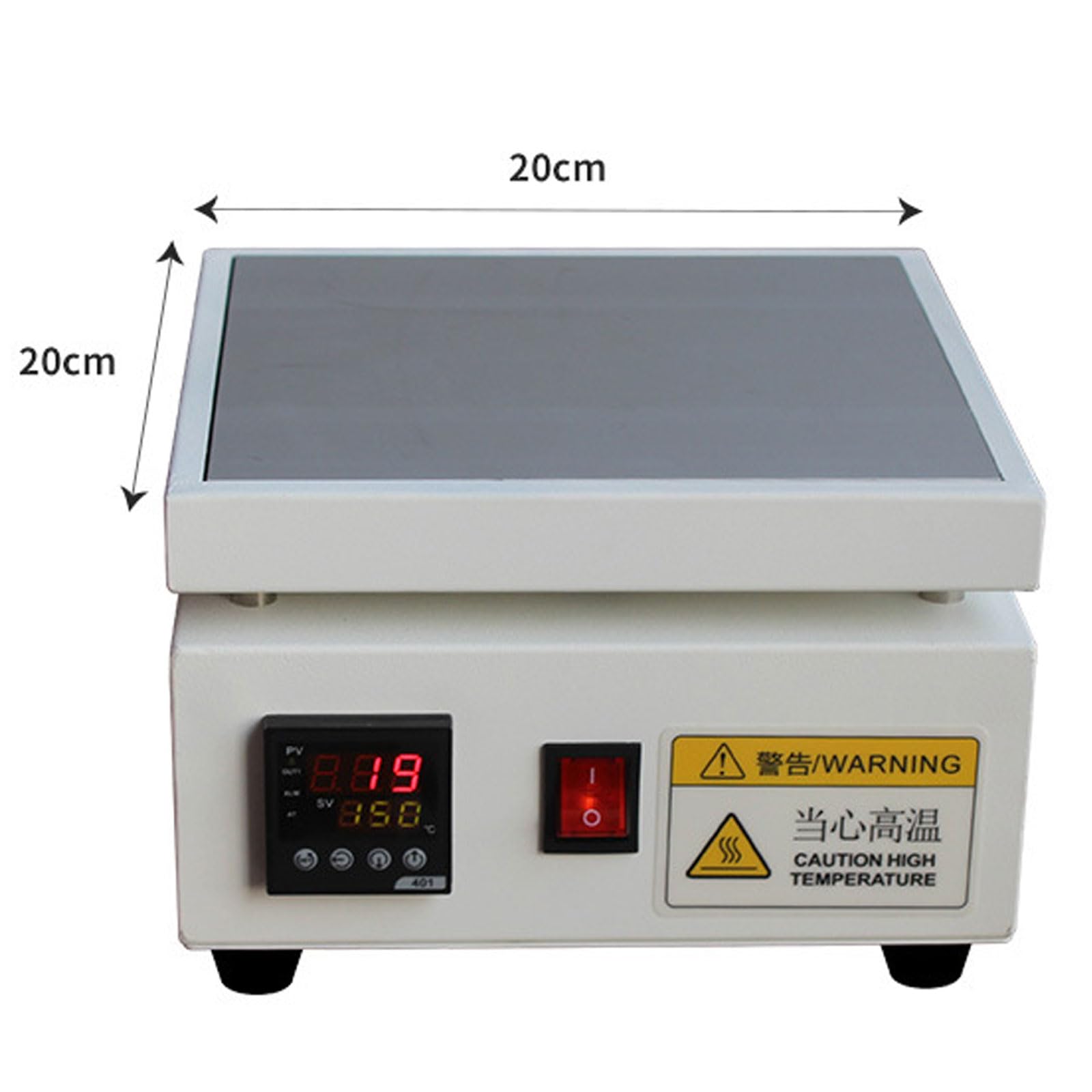 Máquina de embalaje de celofán, máquina de embalaje manual con placa calefactora de temperatura ajustable de 0-300 ℃, sellador térmico de PVC de escritorio comercial con orificio circular 20*20cm