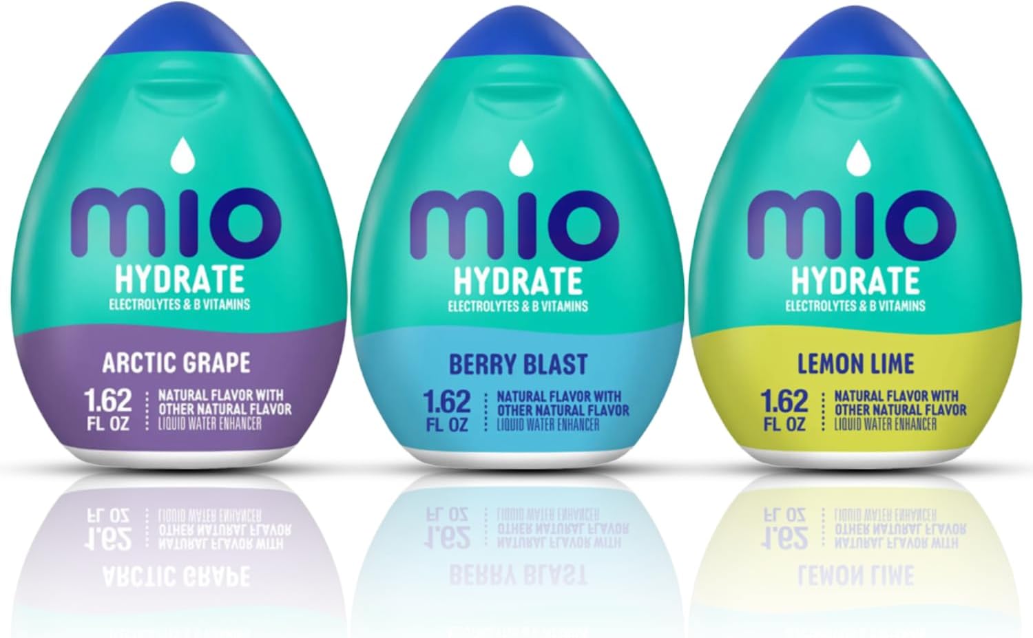Mio Sport Variety Pack | 3 Flavors: Arctic Grape, Lemon Lime, and Berry Blast | Electrolytes and B-Vitamin s | 1.62 fl oz. each | Ships in an Aromatik™ damage proof box
