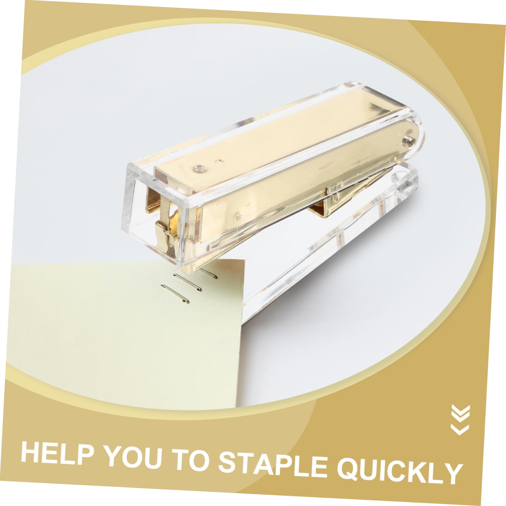 DOITOOL 3 Grapadoras De Oficina Staples Papelería Estética Acrílicas Doradas