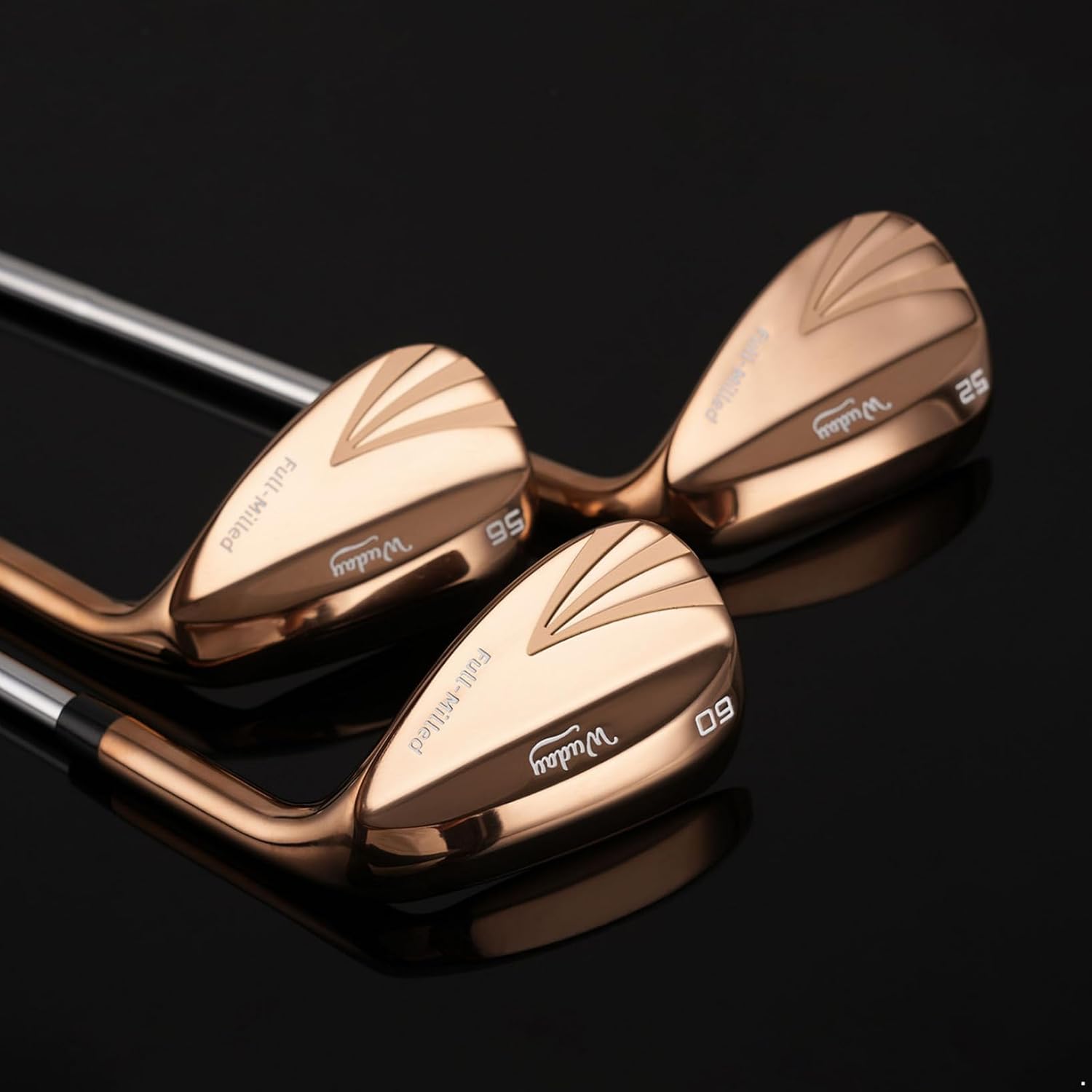 Oyolan Gold Plated Smooth Face Full Score Groove Wedge 52 56 60 Golf Short Approach Iron