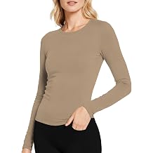 Womens Thermal Long Sleeve Shirt, Moisture Wicking Base Layer Top, Quick Dry Running Undershirt for Winter Skiing
