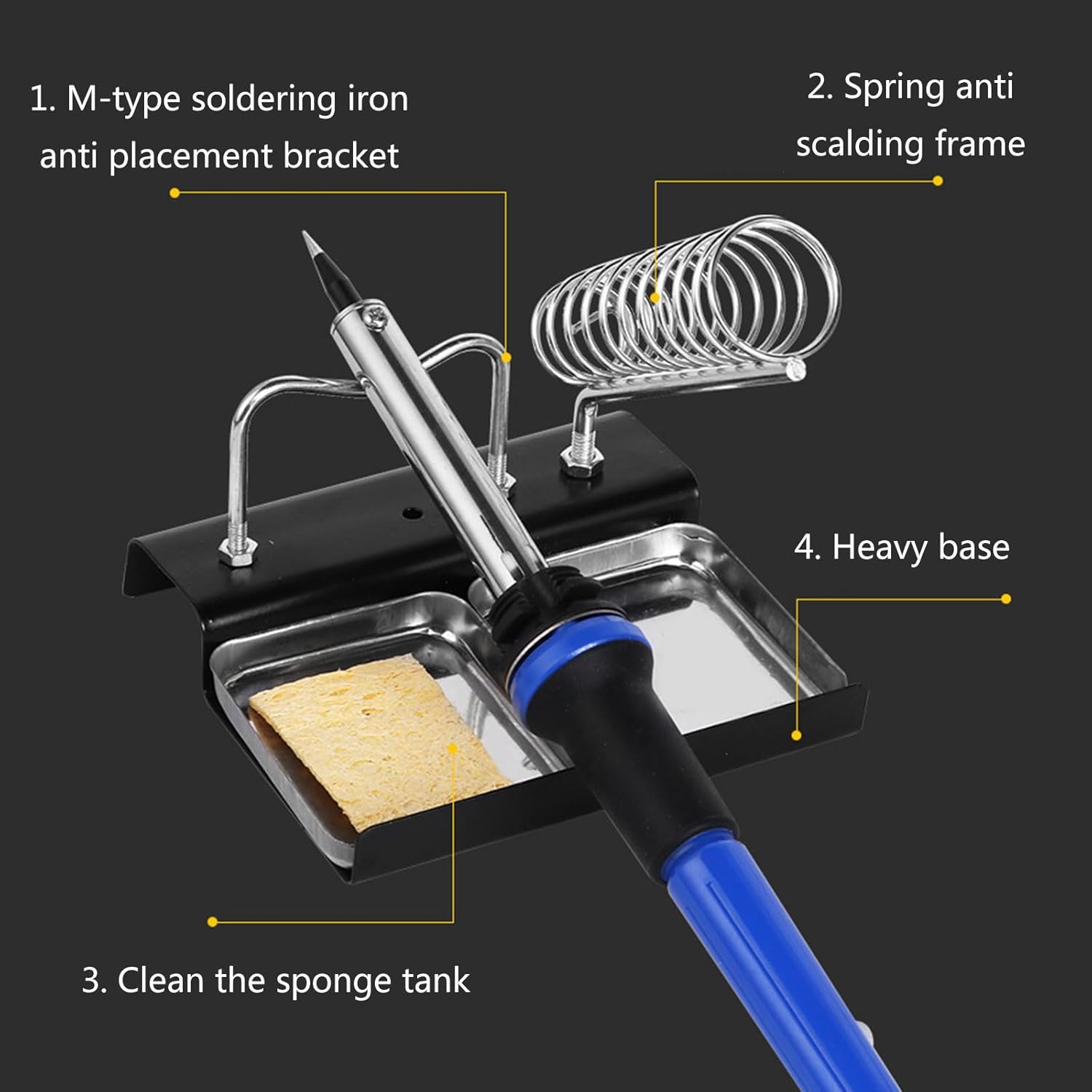 Stable And Metal Soldering Iron Stand Double Soldering Iron Holder For Circuit Board Maintenance And Repair