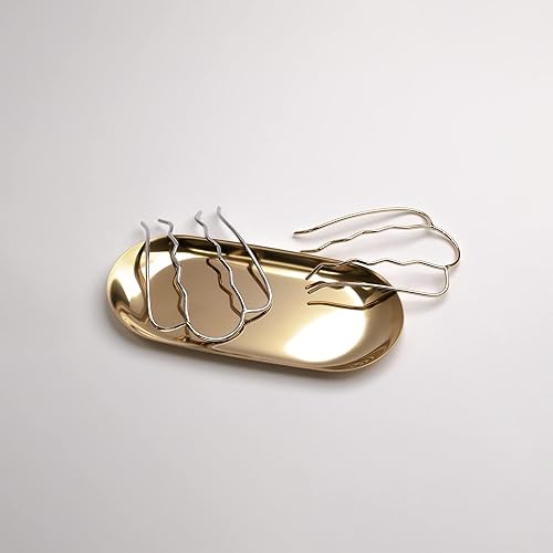 Miniatura 6 de MARI + SAM Soporte para moño de cabello ondulado con alambre para mujer, color plateado, talla única