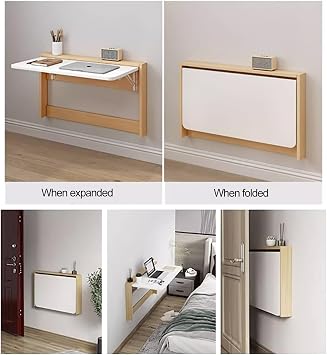 Folding Wall Table Wall Folding Table Wall Mounted Workbench Computer Desk Space Saving Wall Folding Table Drop Leaf Table Wall Mounted Folding Table For Study Kitchen Balcony (Colour : Woo
