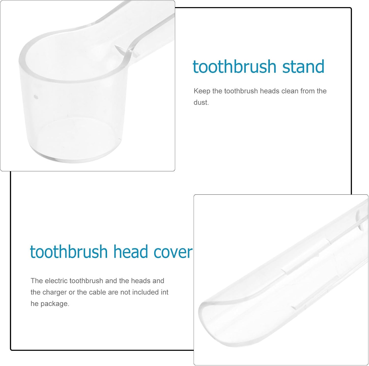 Electric Toothbrush Holder Stand ABS with Cover for 2 Heads image 3