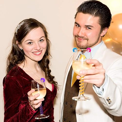 Miniatura 7 de Jolbndcv 30 marcadores de silicona para bebidas para copas de vino, marcadores de bebidas para copas de champán, cócteles, martinis, copa de vino, 3