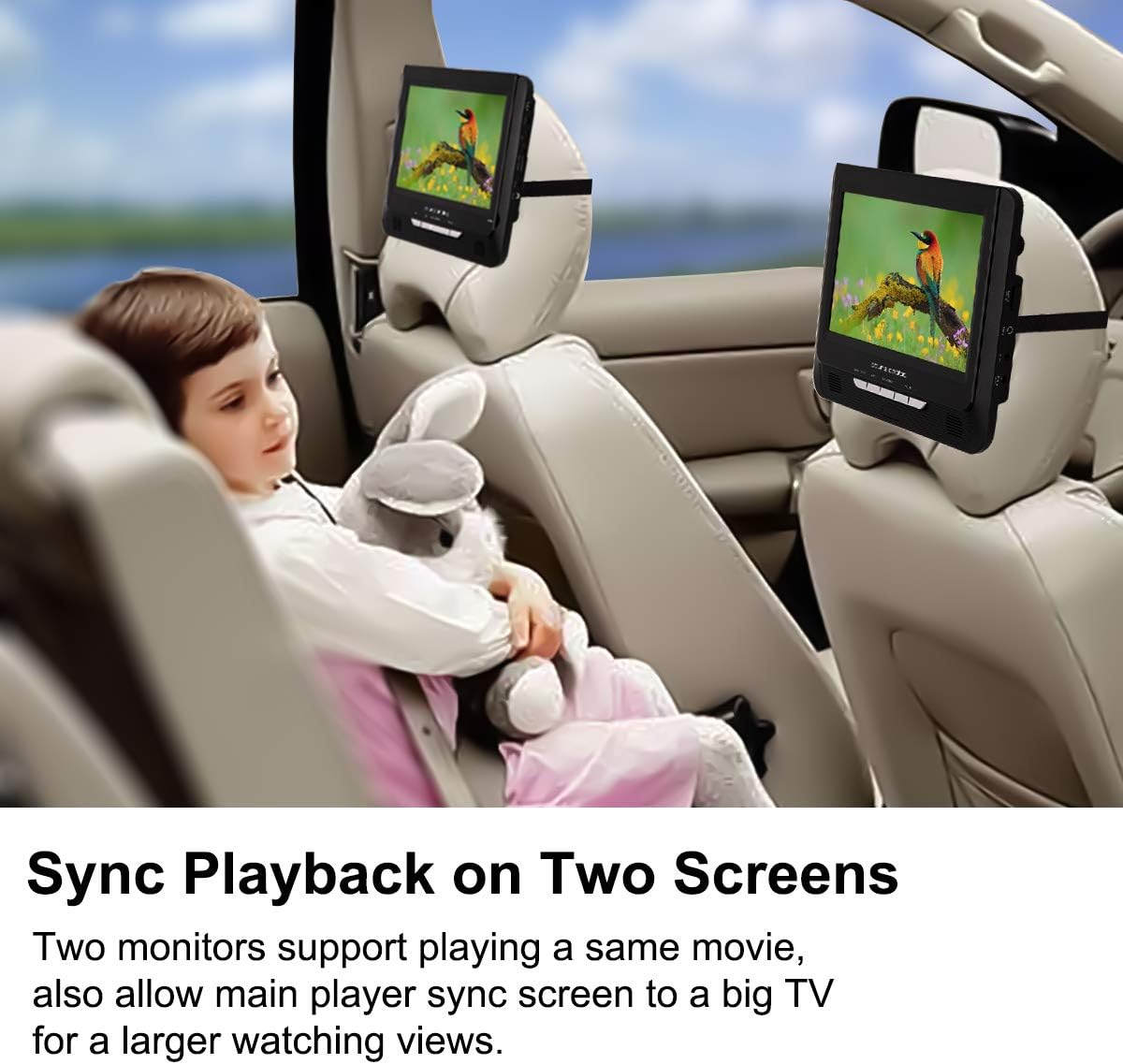 Best atune analog Portable DVD Players Dual Screen 2-Hour Rechargeable Battery 9in LCD Display USB Port SD Card Player Car Headrest Case, Black Discount 90% atune analog Portable DVD Players Dual Screen 2-Hour Rechargeable Battery 9in LCD Display USB Port SD Card Player Car Headrest Case, Black