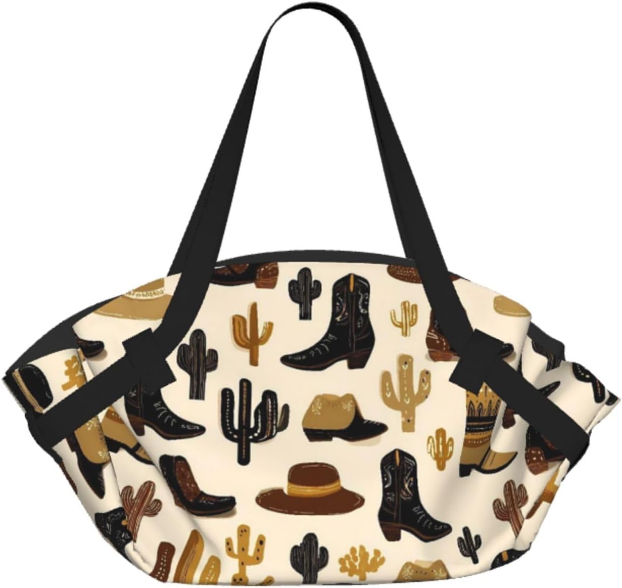 West Cowgirl Disco (2) Pattern Foldable Camping Tote Bag Picnic Blanket Bag Portable Beach Mat Tote Waterproof Outdoor Picnic Mat Carry Bag