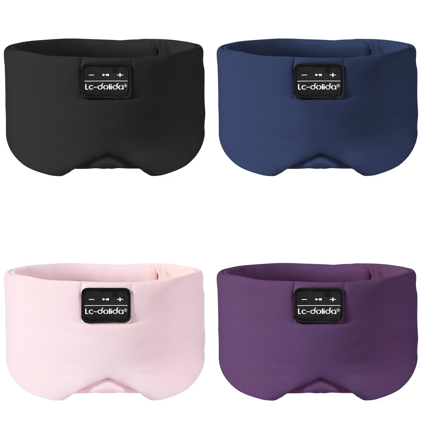 LC-dolida Sleep Mask with Bluetooth Headphones Ice Silk Sleep Mask with Bluetooth 5 4 Total Blackout Eye Mask