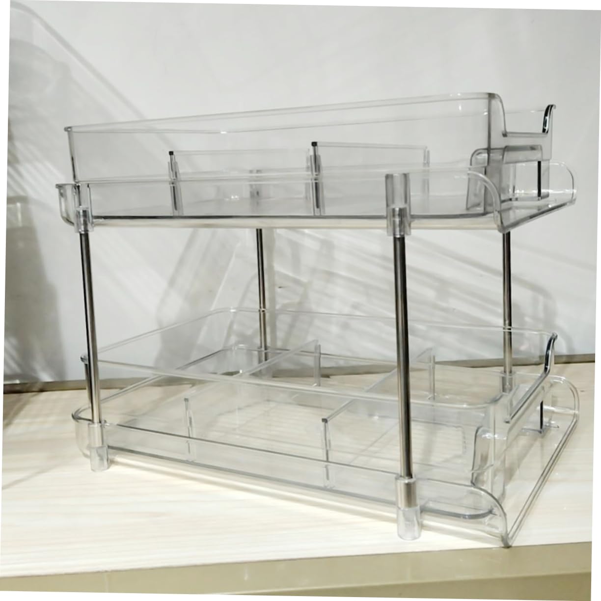 VICASKY Organizer Estraibile Due Scatola Stoccaggio per Cosmetici e Accessori per Cucina e Multifunzionale e Trasparente