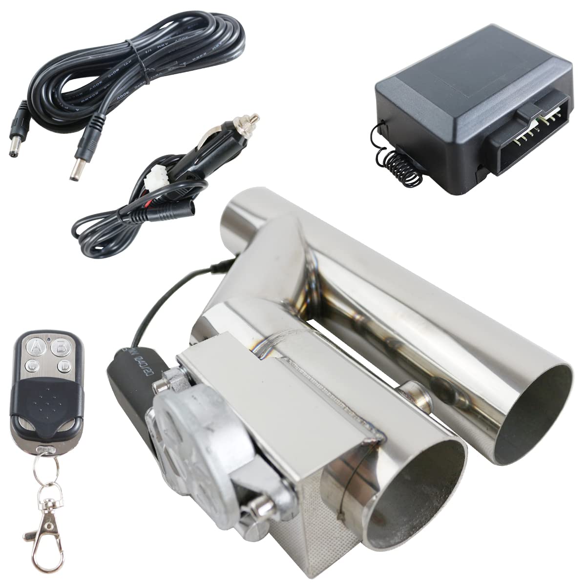 60.5φ/63mmマフラー用 電動可変バルブ5段階音量調整付き 汎用フルキット