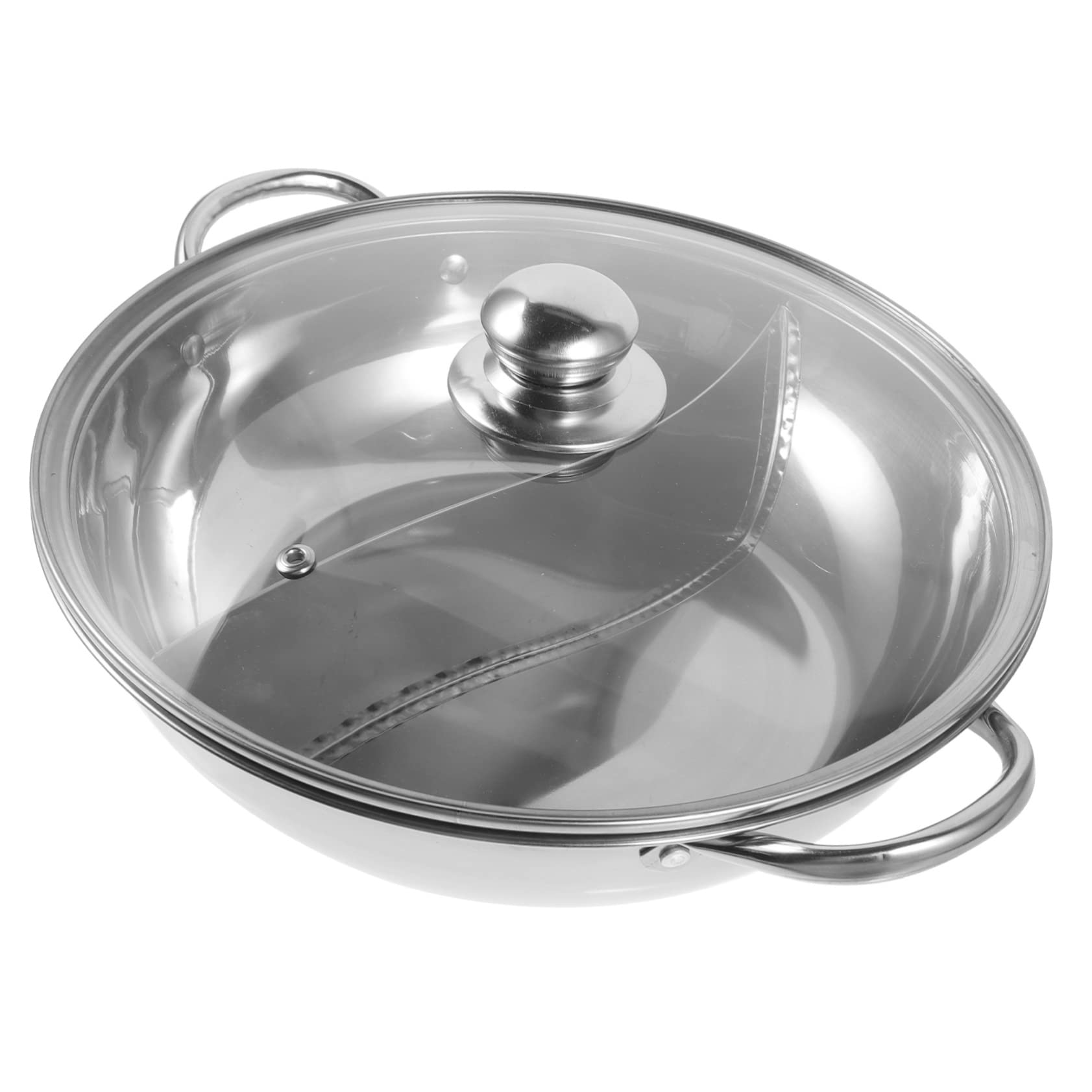 Edelstahl Doppeltopf mit Trennfach, Dickwandig, Silber