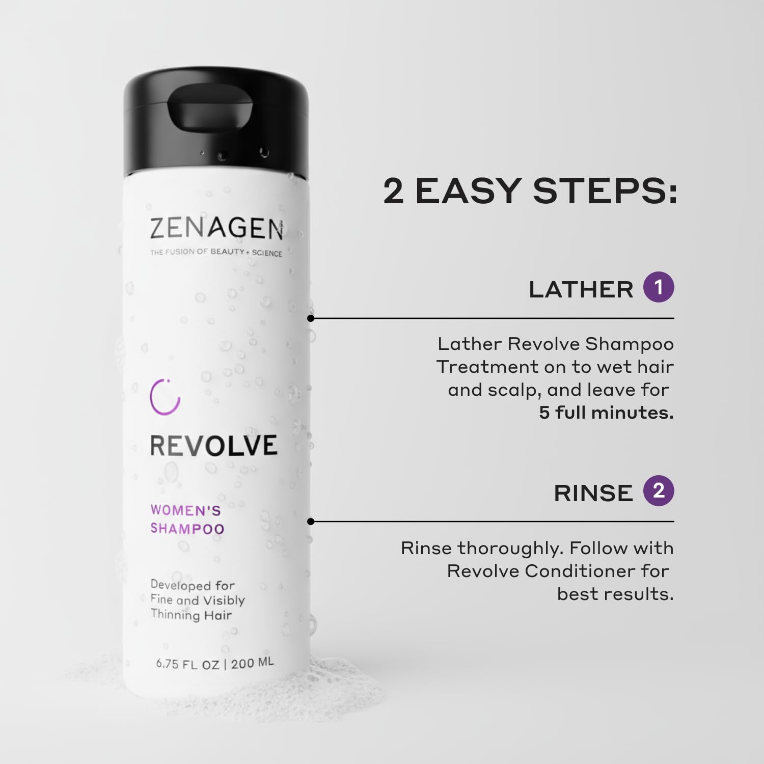 Zenagen Revolve Thickening Shampoo & Conditioner Bundle for Women, 13.5 oz