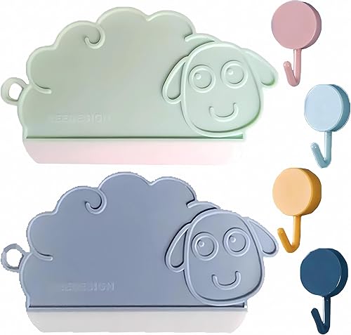 Paquete de 2 espátulas pequeñas de silicona con 4 ganchos, mini raspador de agua para automóvil, escobilla de plástico para fregadero, ventanas, disponible en Yaxa Colombia